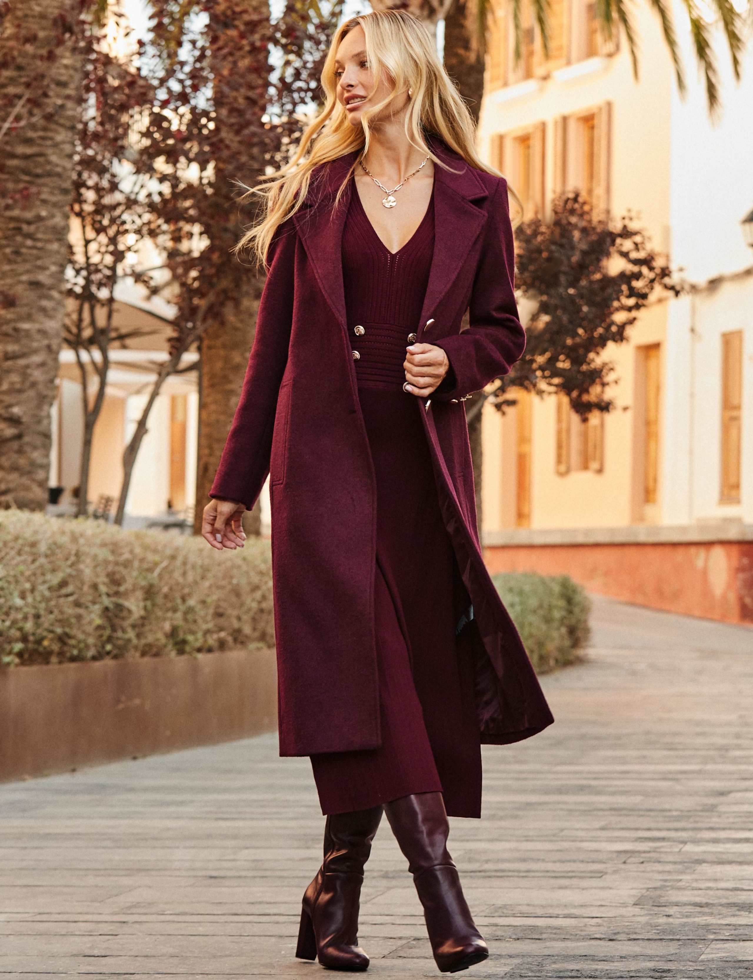 Button Detail Midaxi Waisted Dress 3 of 5