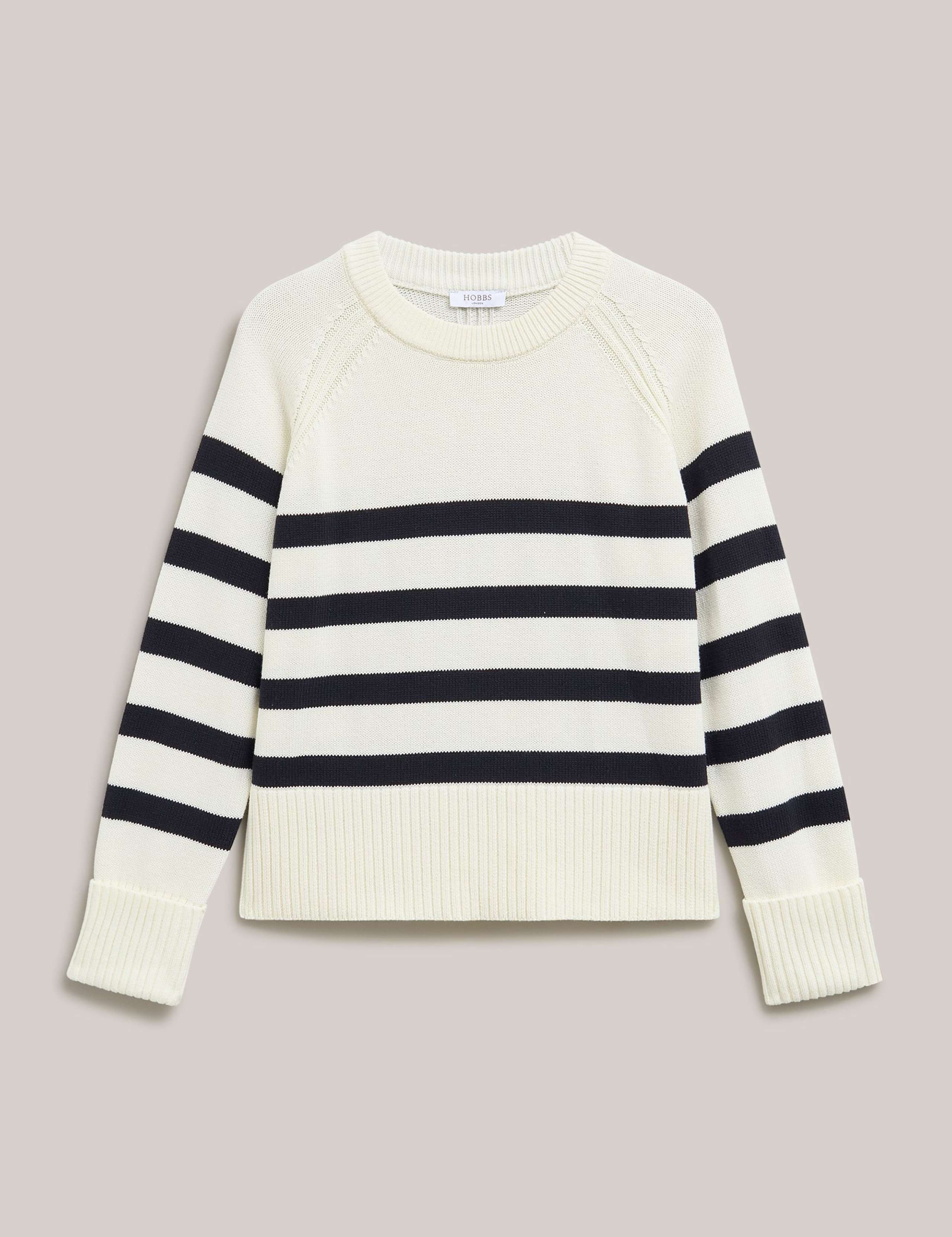 Pure Cotton Striped Crew Neck Jumper 2 of 5
