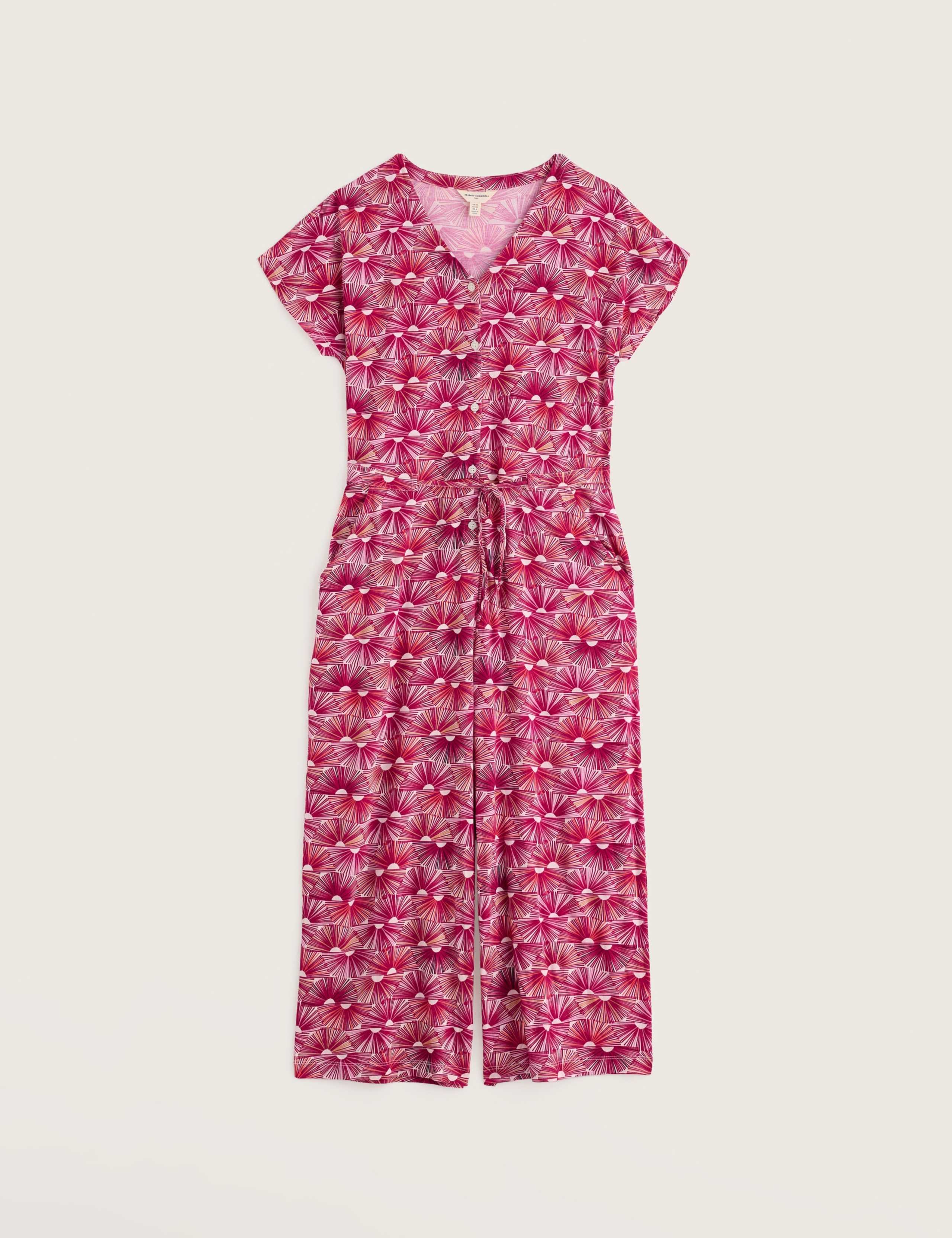 Cotton Rich Jersey V-Neck Wide Leg Jumpsuit 2 of 5