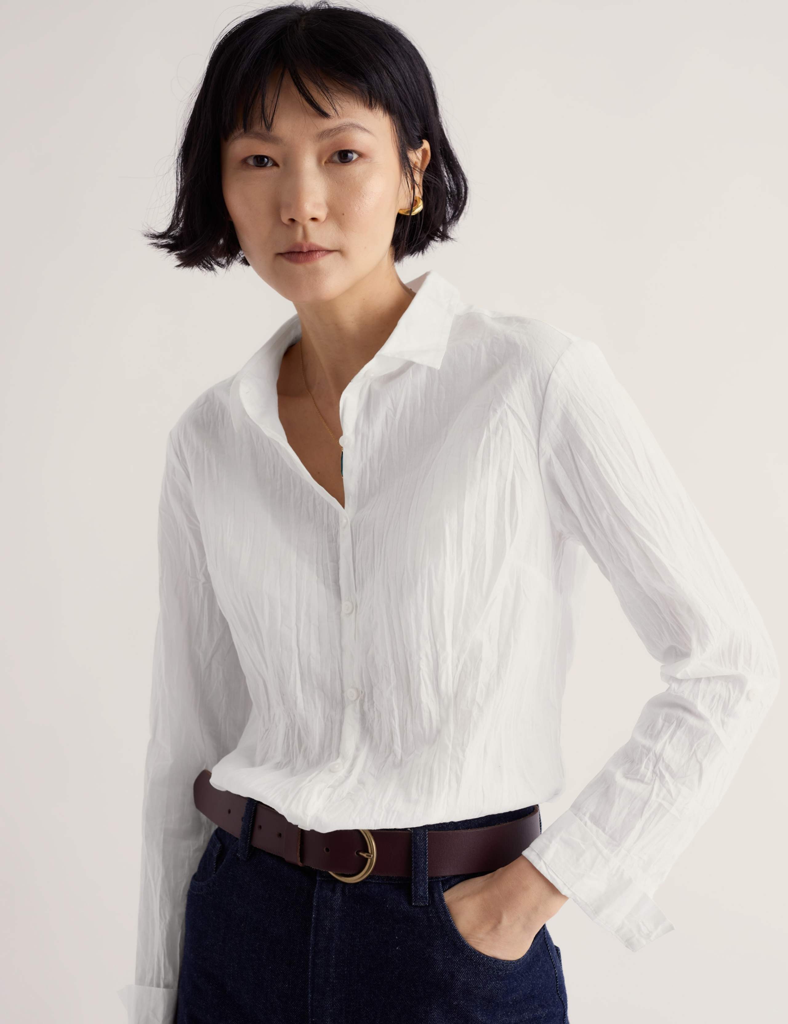 Cotton Collared Straight Fit Shirt 1 of 6