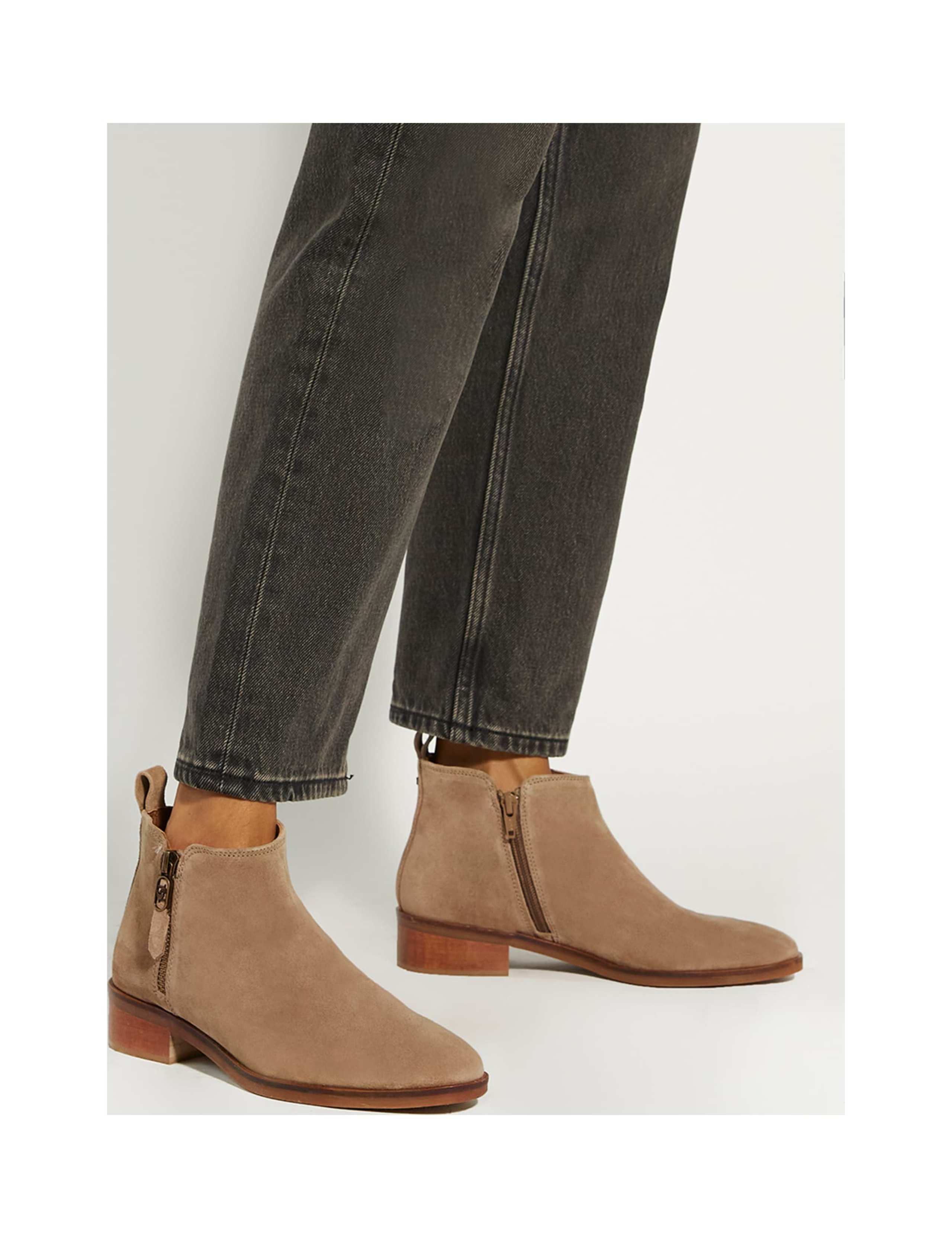 Suede Block Heel Ankle Boot -3 Colors main image 0