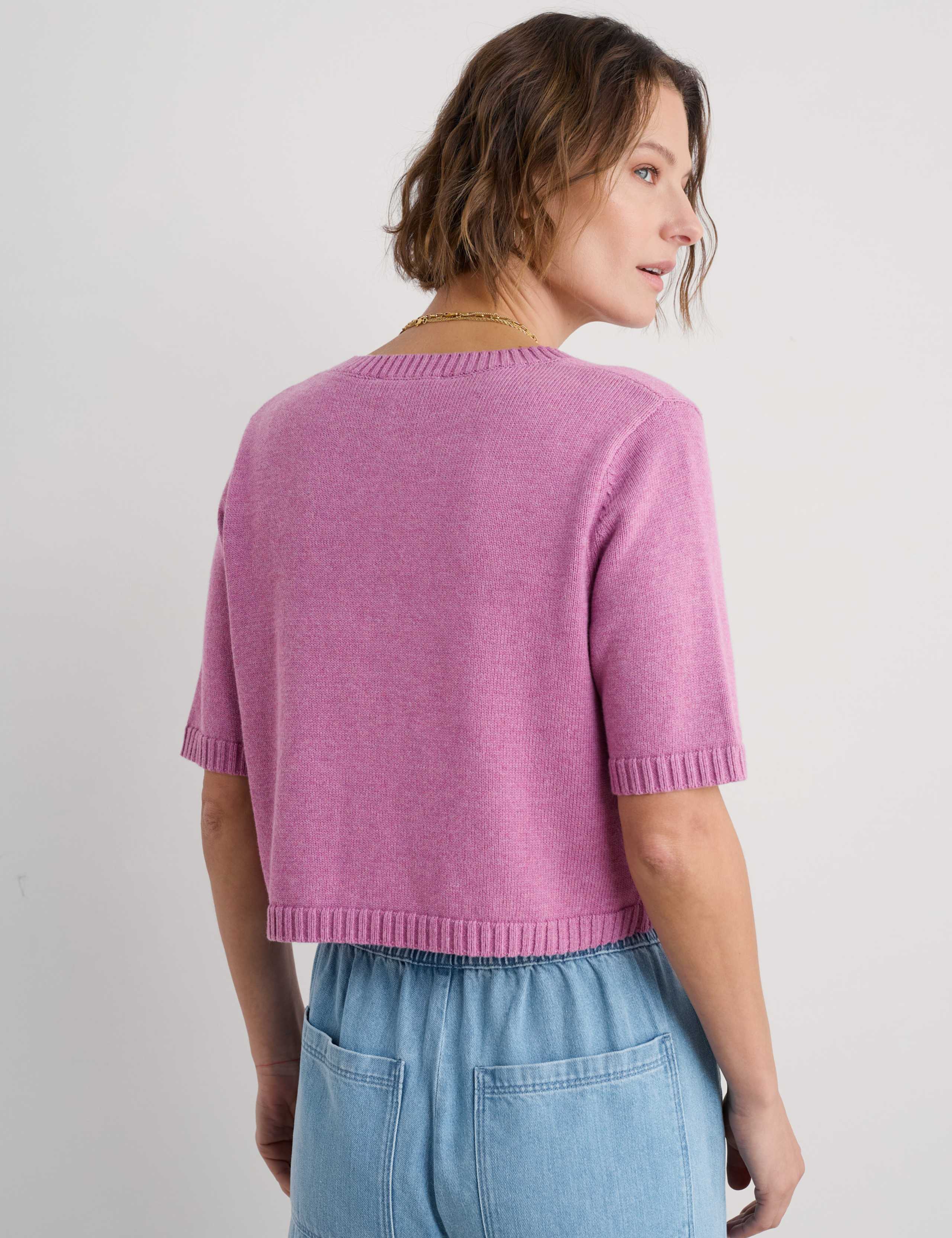 Pure Cotton Crew Neck Cardigan 4 of 4