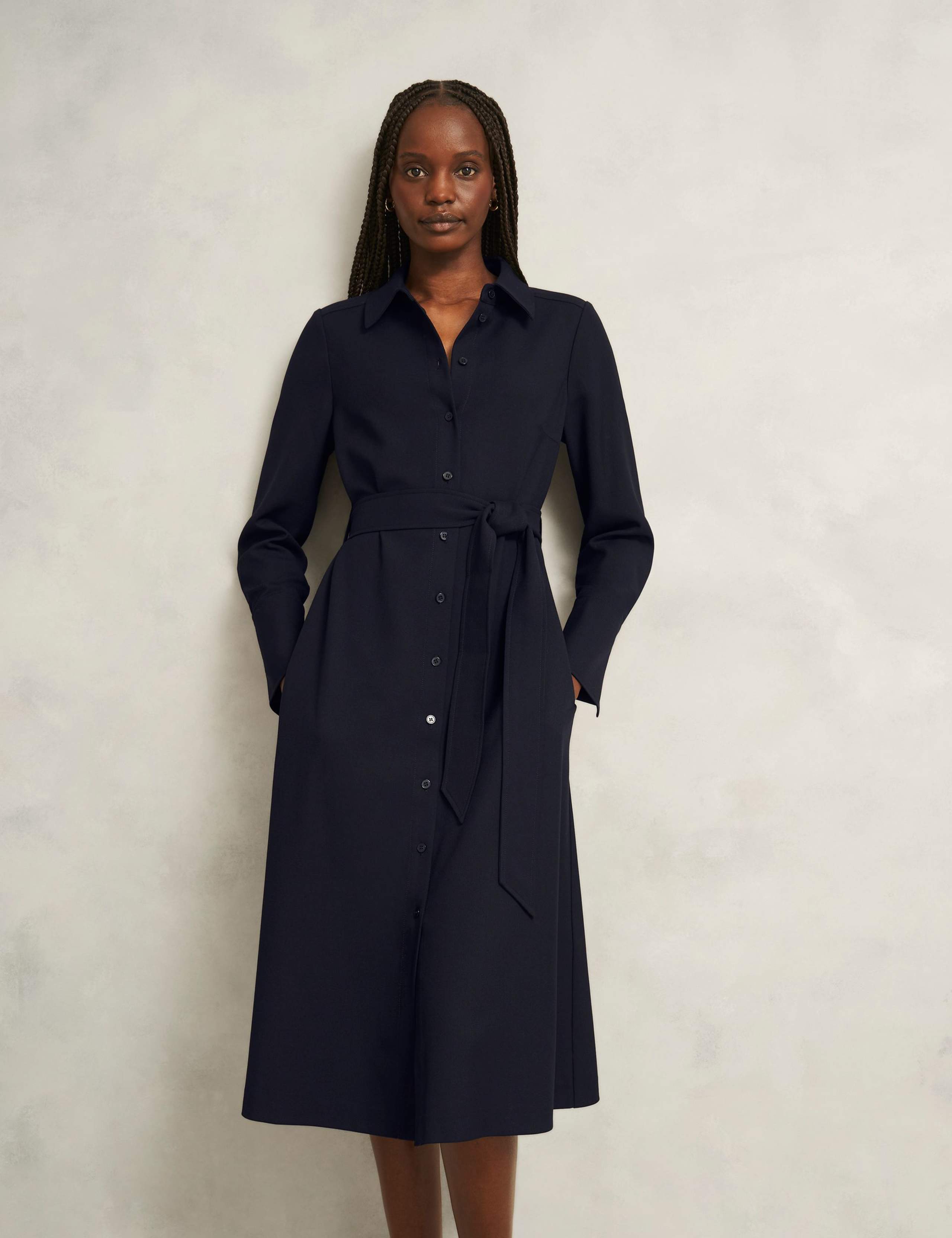 Tie Waist Midi Shirt Dress 4 of 5