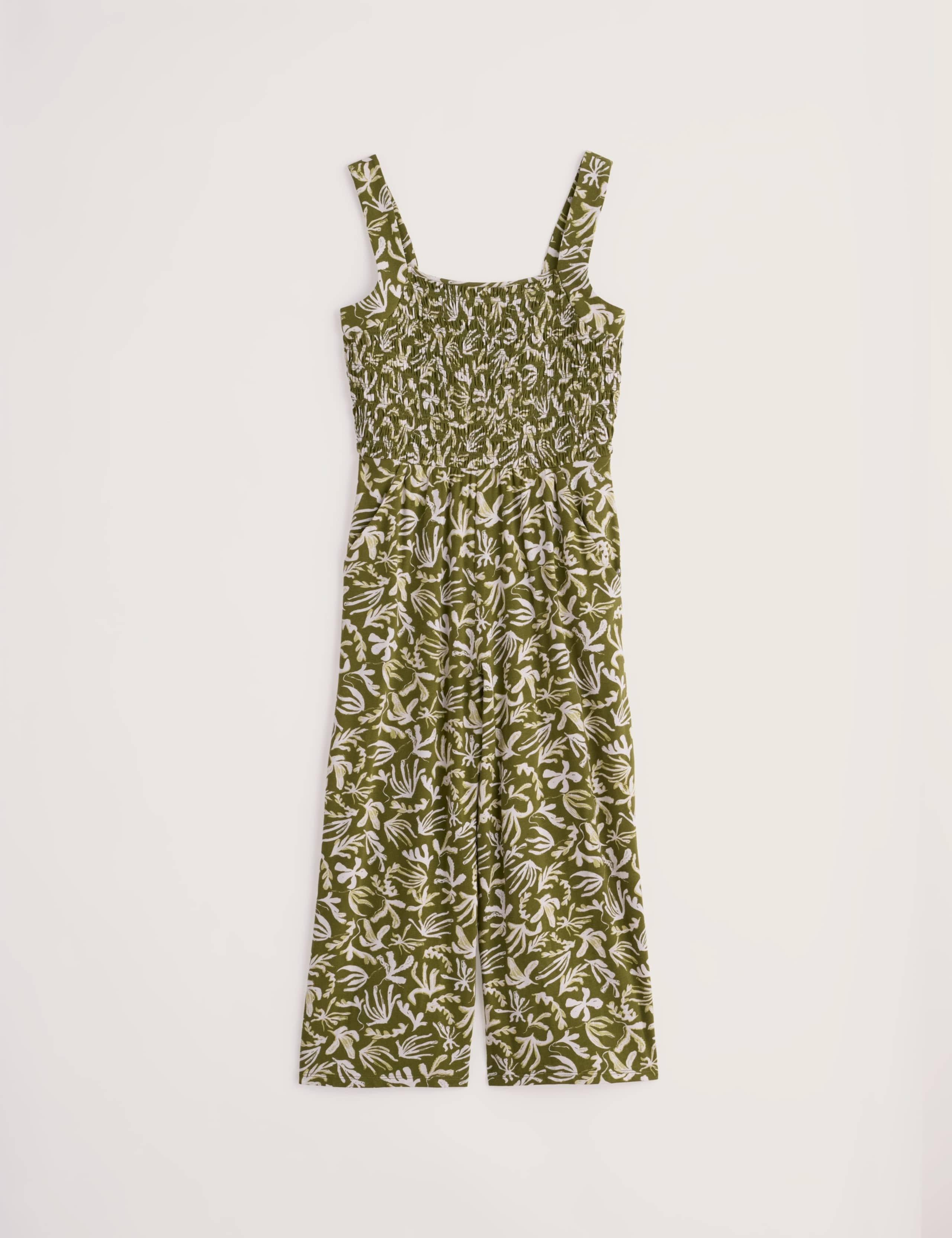 Cotton Rich Printed Wide Leg Cropped Jumpsuit 2 of 5