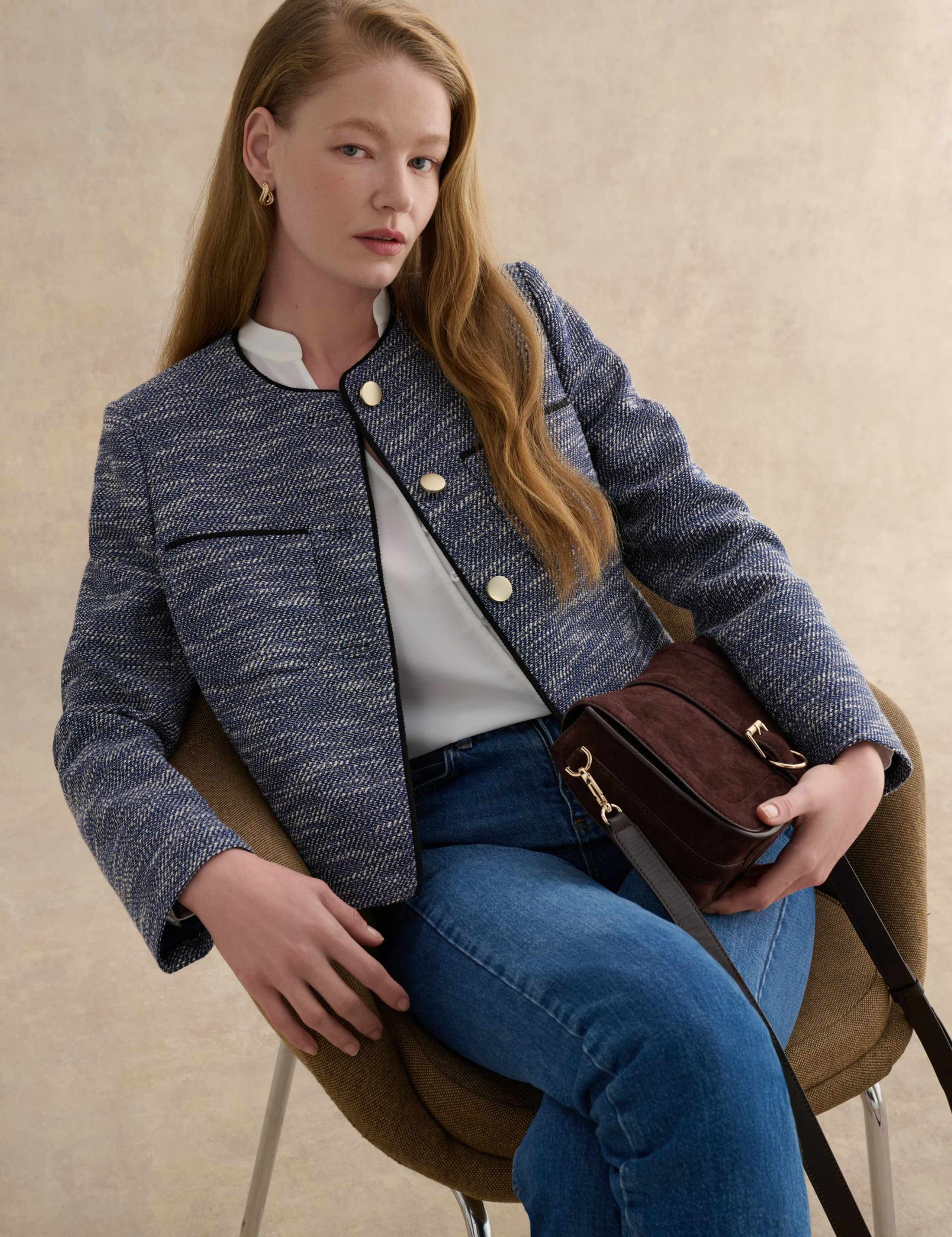 Cotton Rich Textured Cropped Jacket 1 of 5