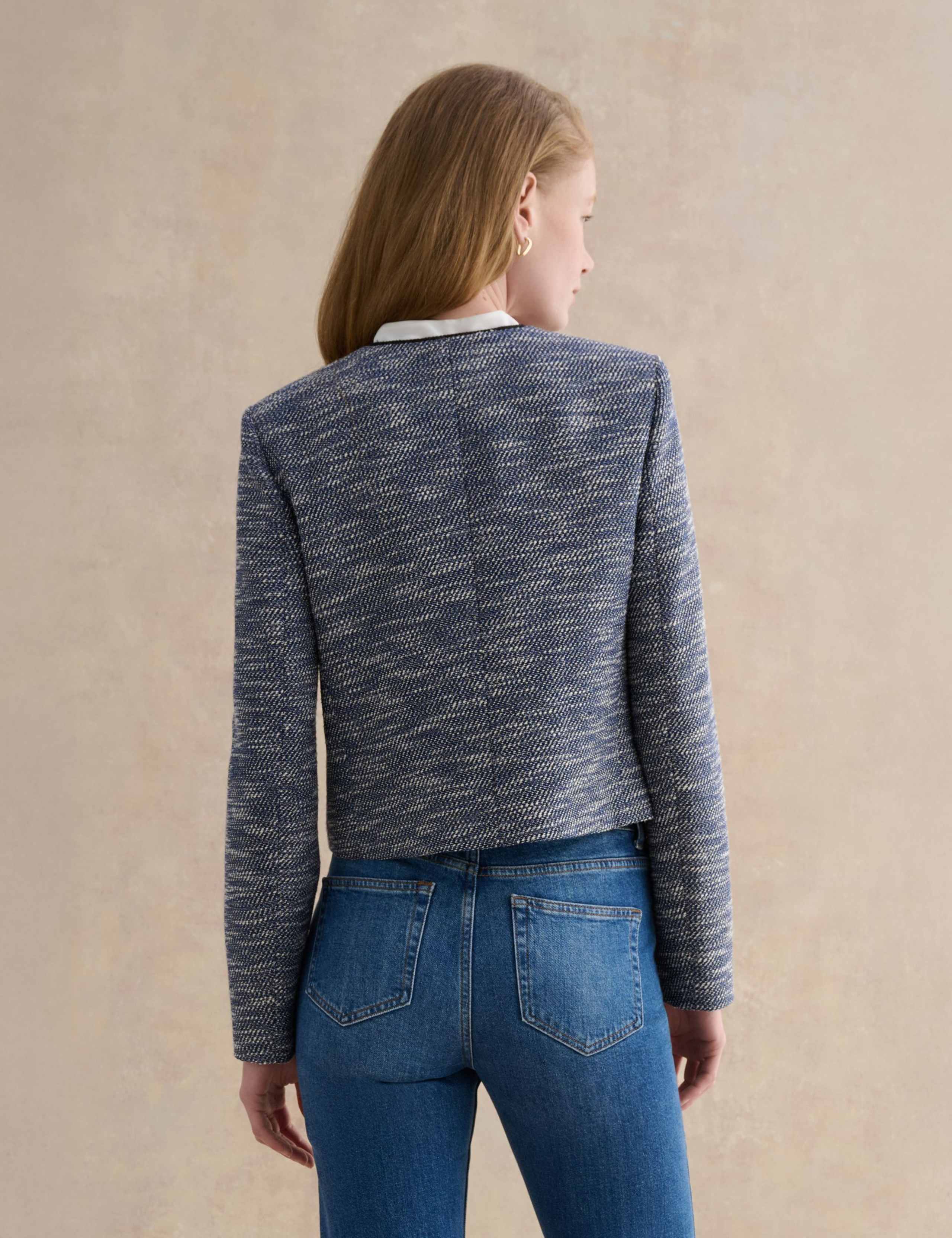Cotton Rich Textured Cropped Jacket 4 of 5