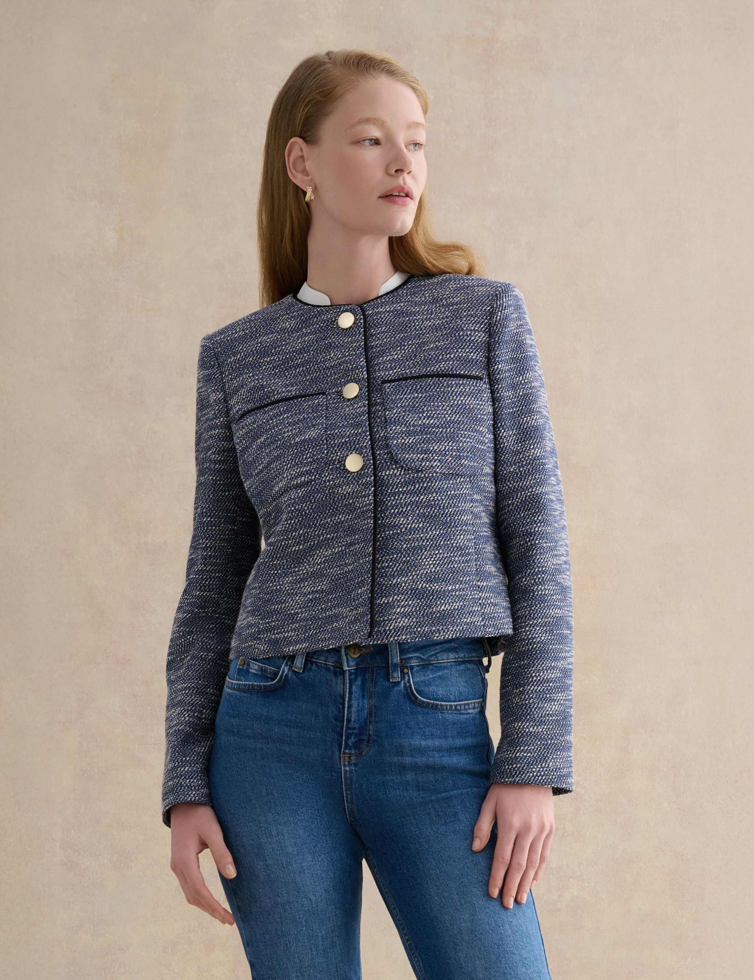 Cotton Rich Textured Cropped Jacket 5 of 5
