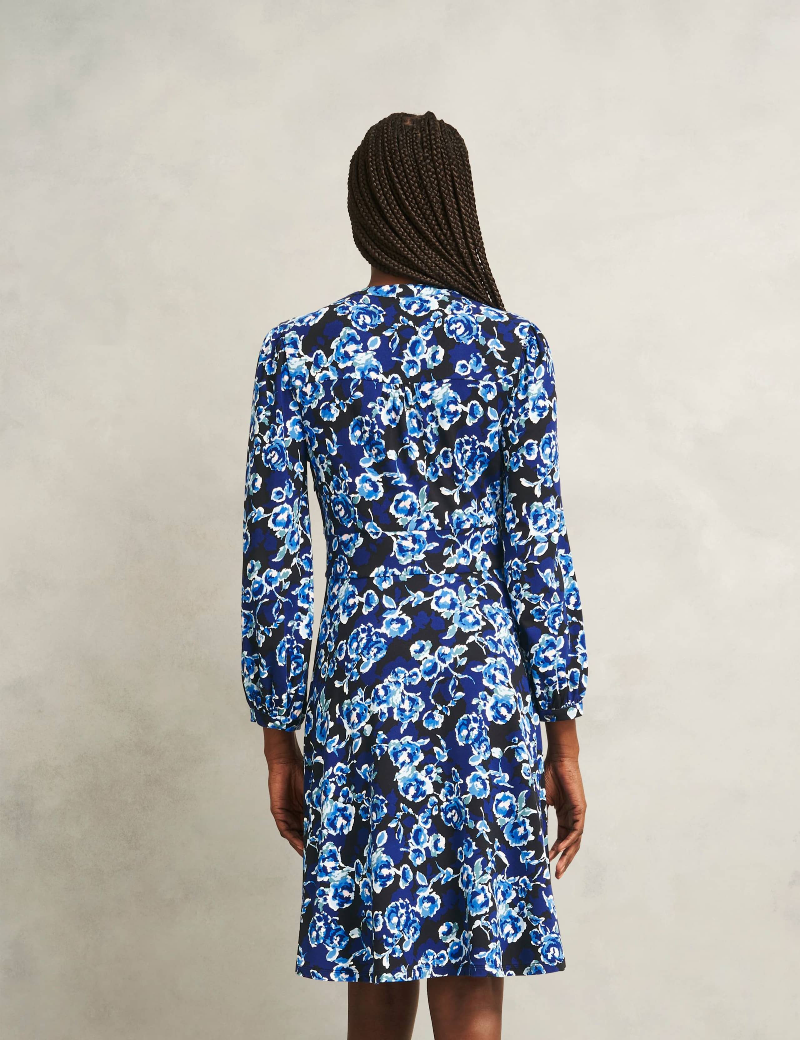 Floral V-Neck Midi Shift Dress 4 of 5