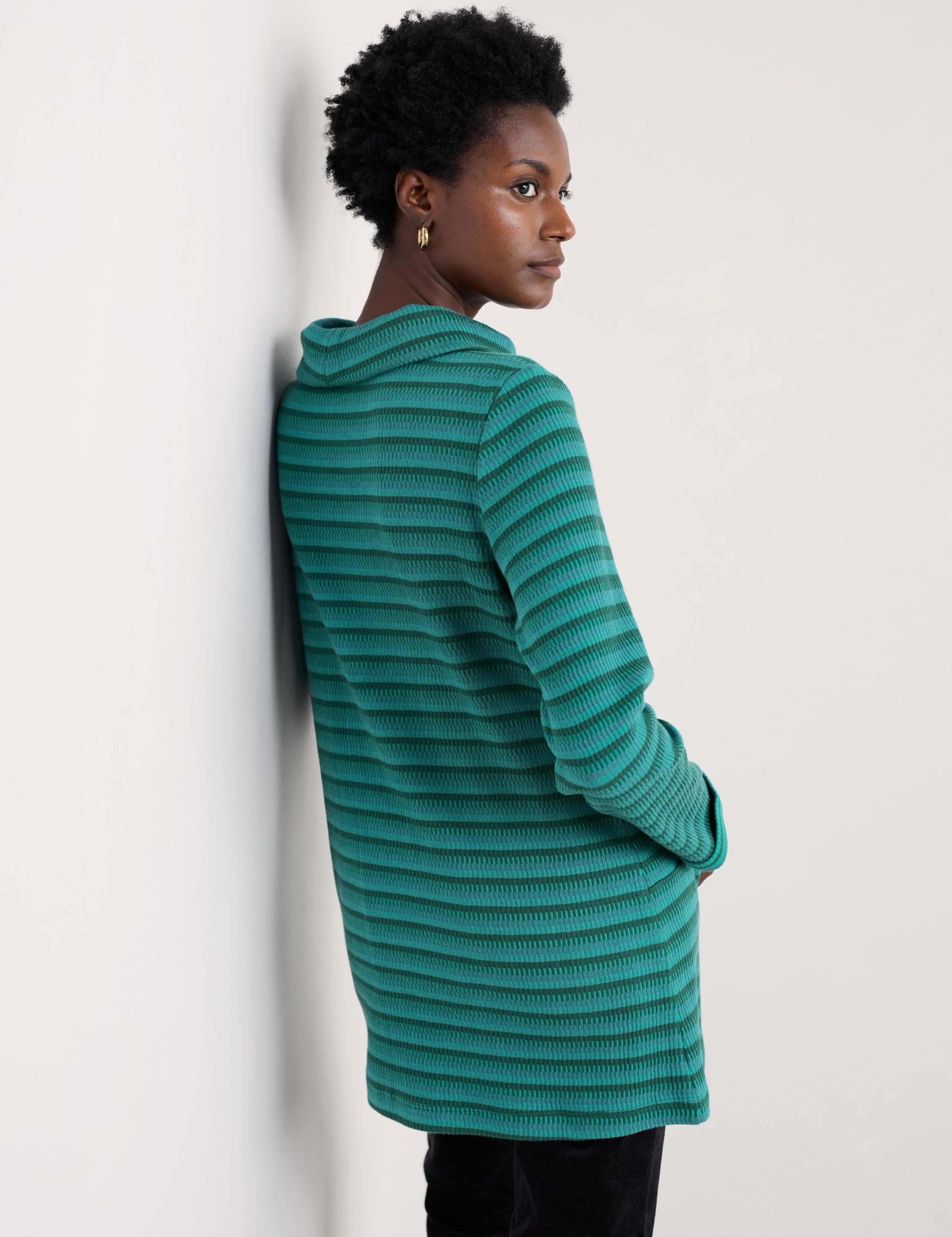 Pure Cotton Jacquard Roll Neck Tunic 4 of 5