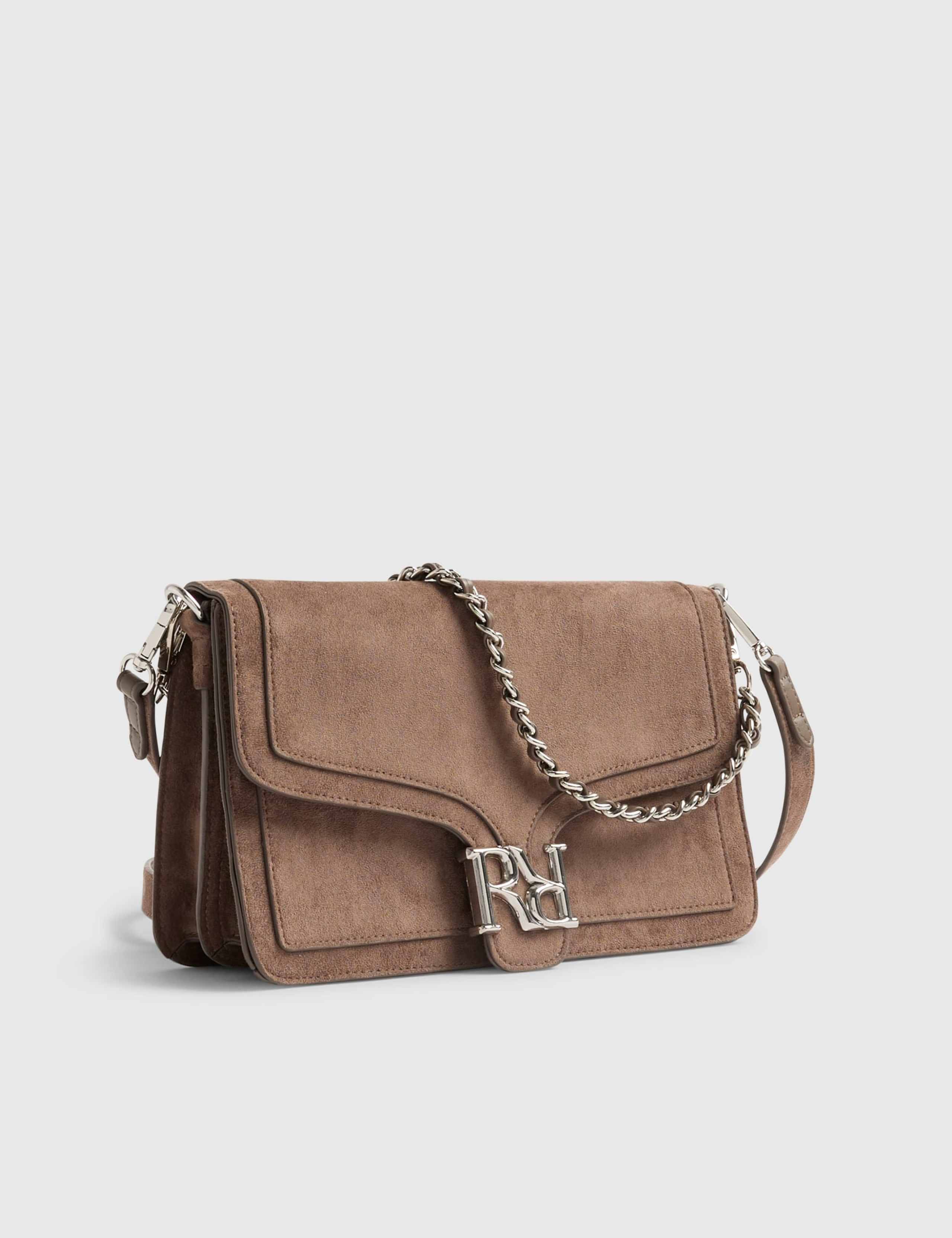 Faux Suede Flap Front Shoulder Bag 4 of 7