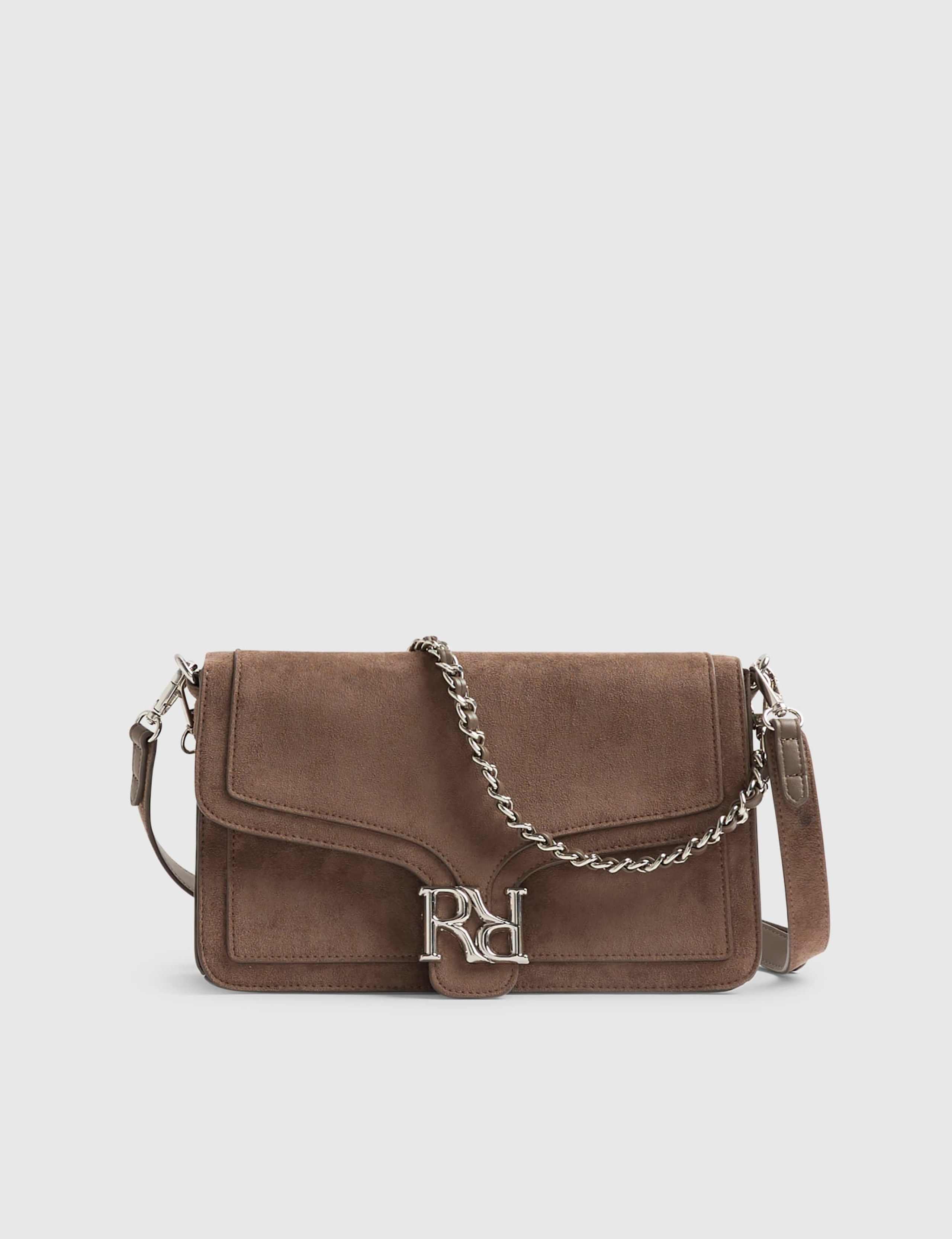 Faux Suede Flap Front Shoulder Bag 5 of 7