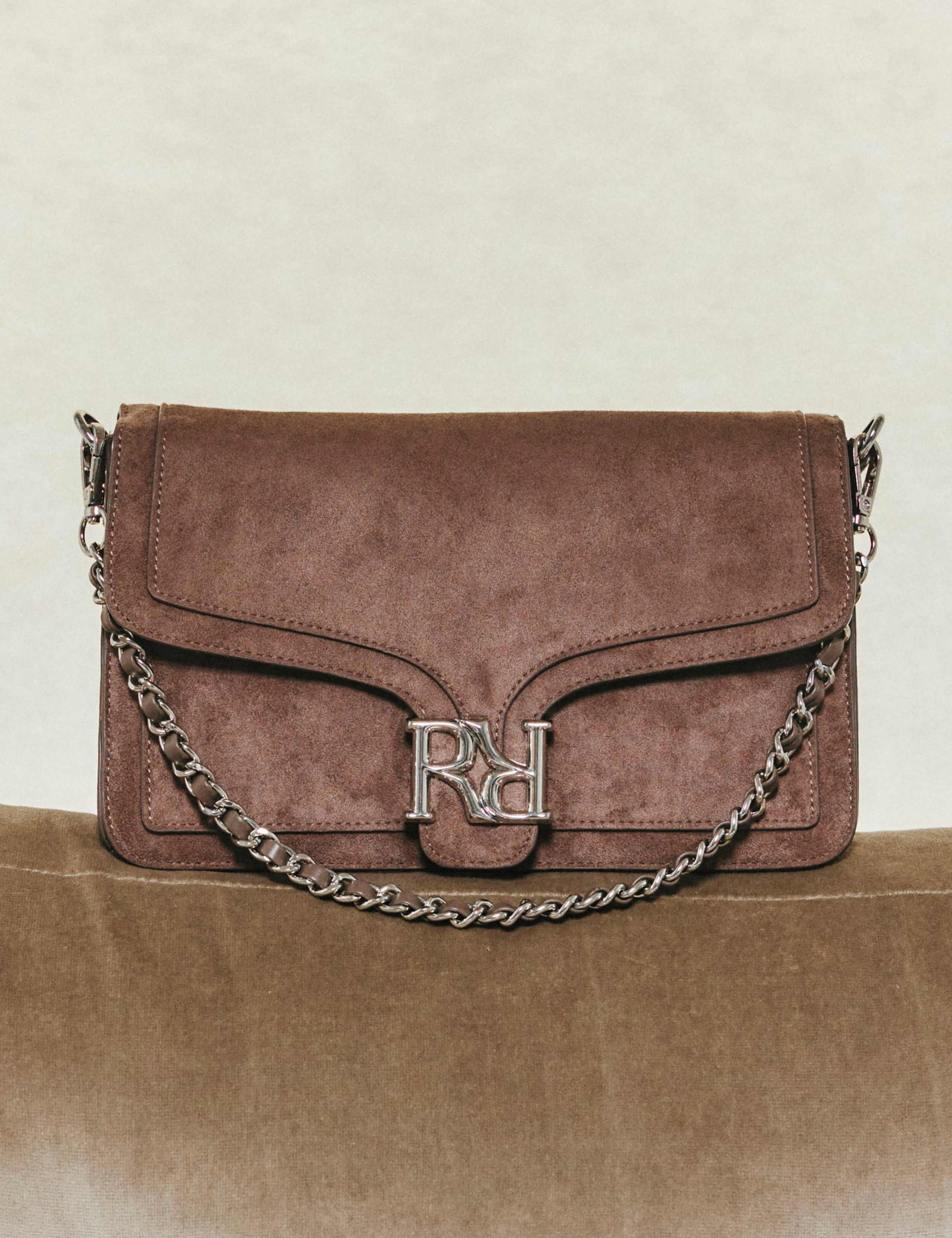 Faux Suede Flap Front Shoulder Bag 7 of 7