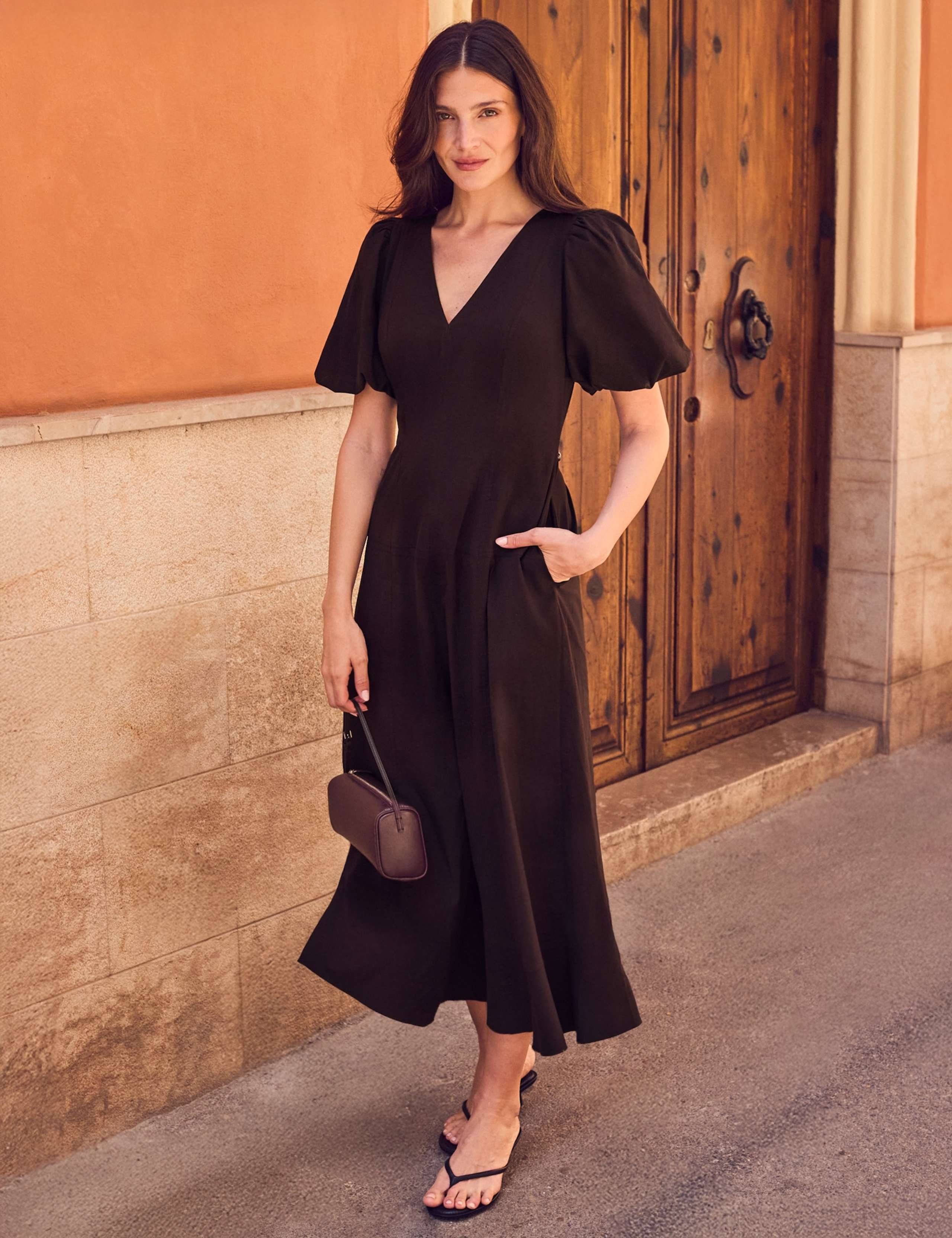 Cotton Rich Puff Sleeve Midaxi Dress 3 of 6