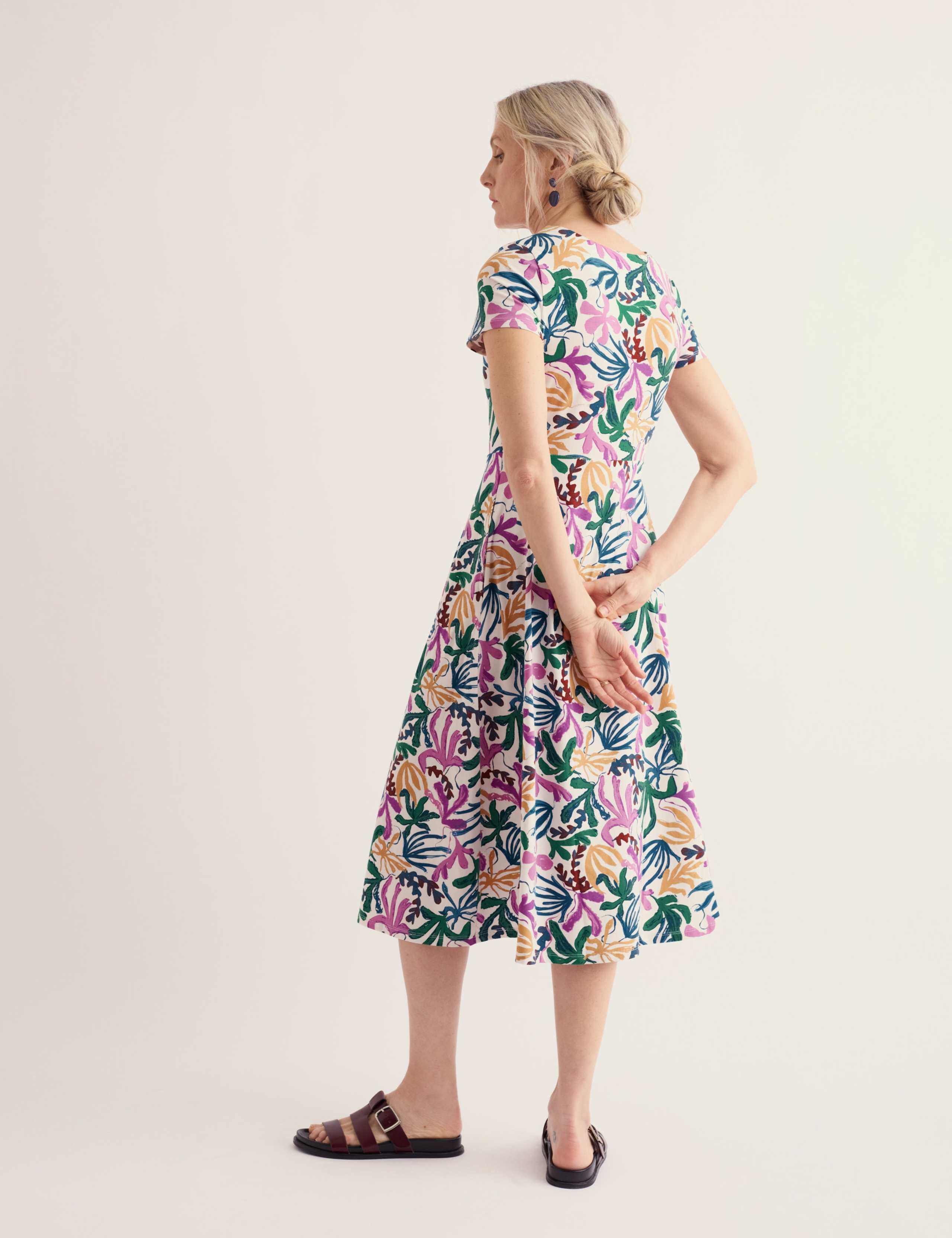 Cotton Rich Printed Relaxed Waisted Dress 4 of 5