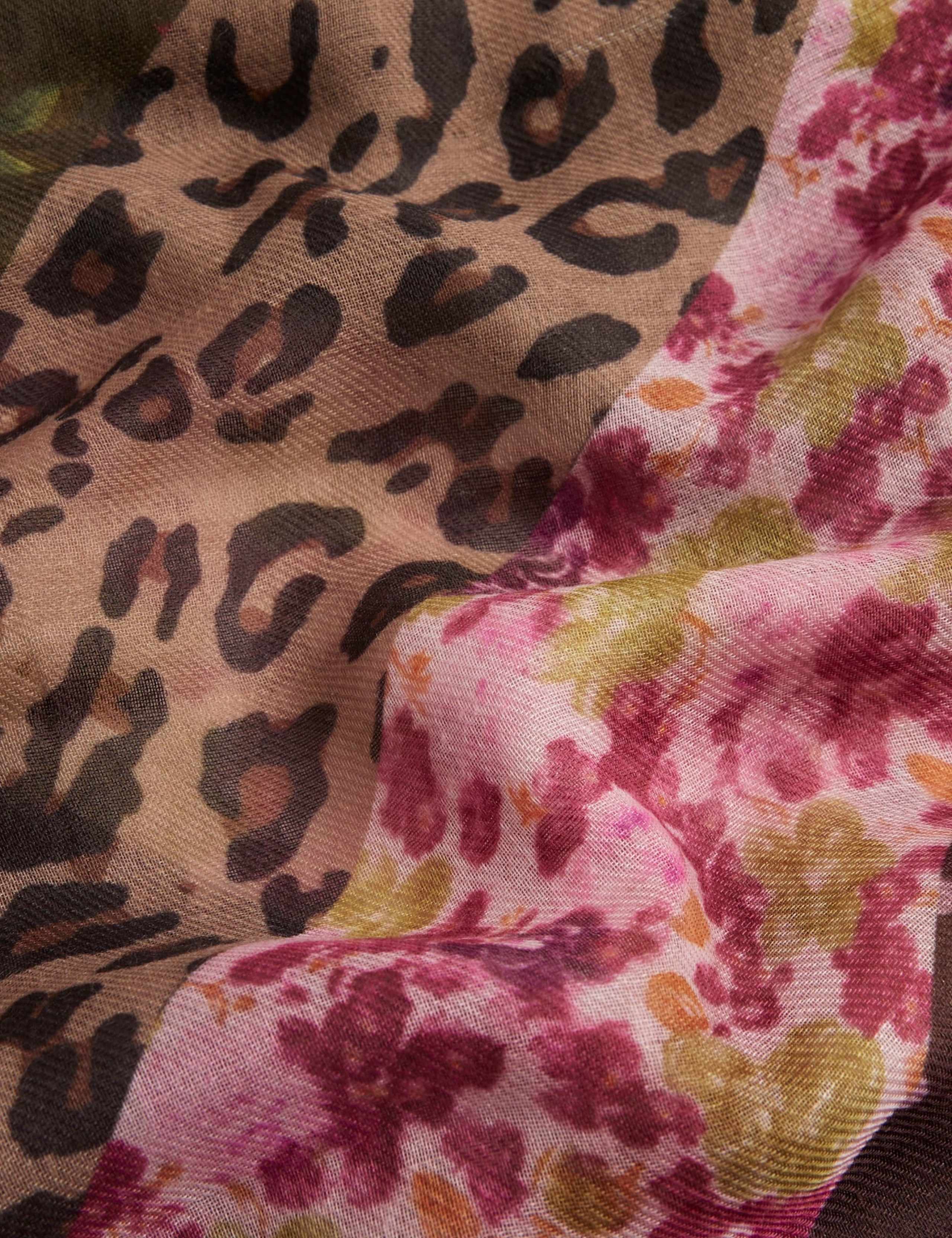 Floral Leopard Print Large Scarf 2 of 3