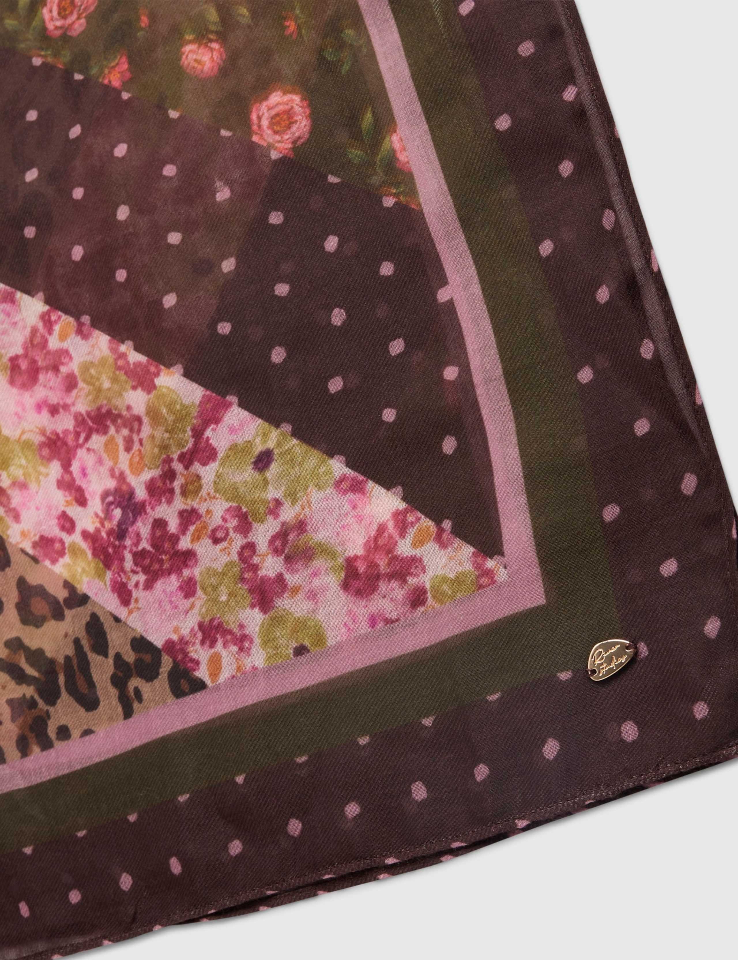 Floral Leopard Print Large Scarf 3 of 3