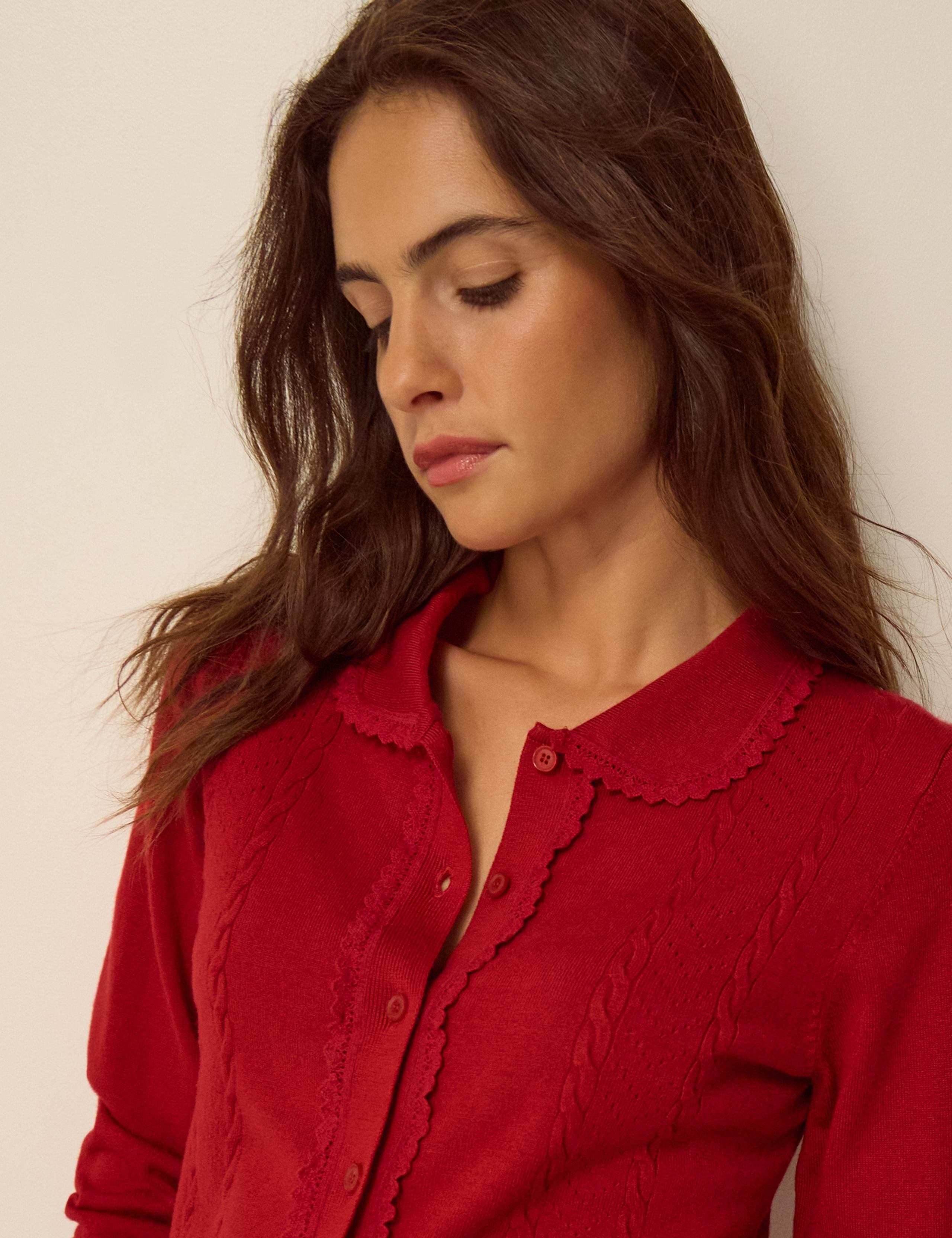 Collar Detail Longline Cardigan 4 of 4