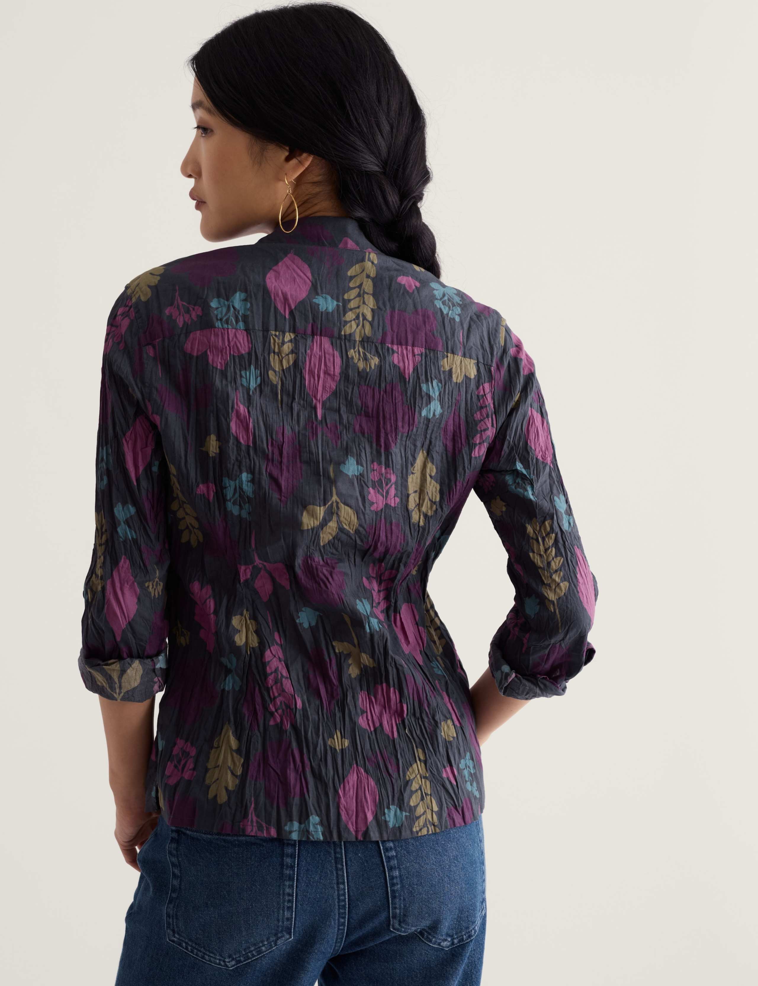 Pure Cotton Floral Collared Shirt 4 of 6