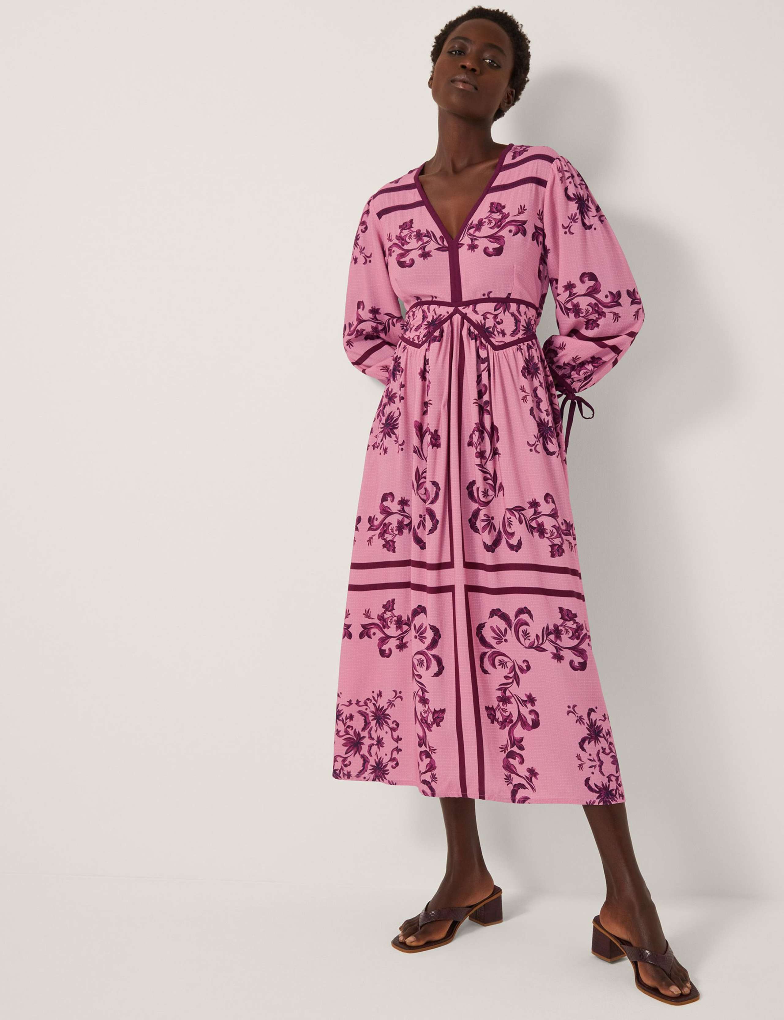 Matilde Floral Midi Waisted Dress 1 of 4
