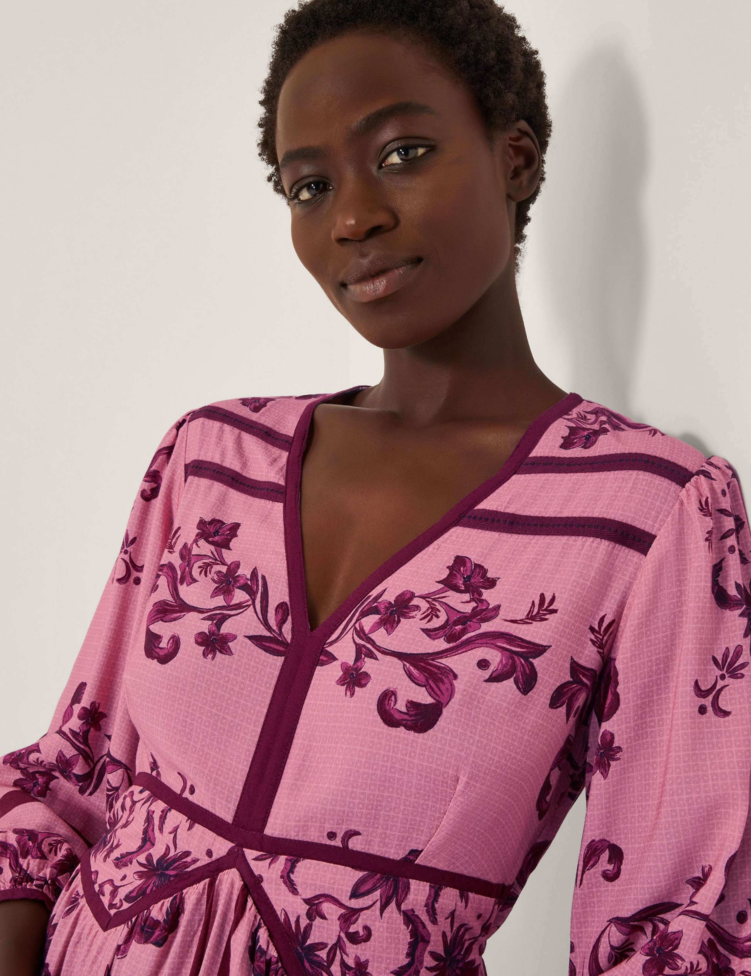 Matilde Floral Midi Waisted Dress 3 of 4