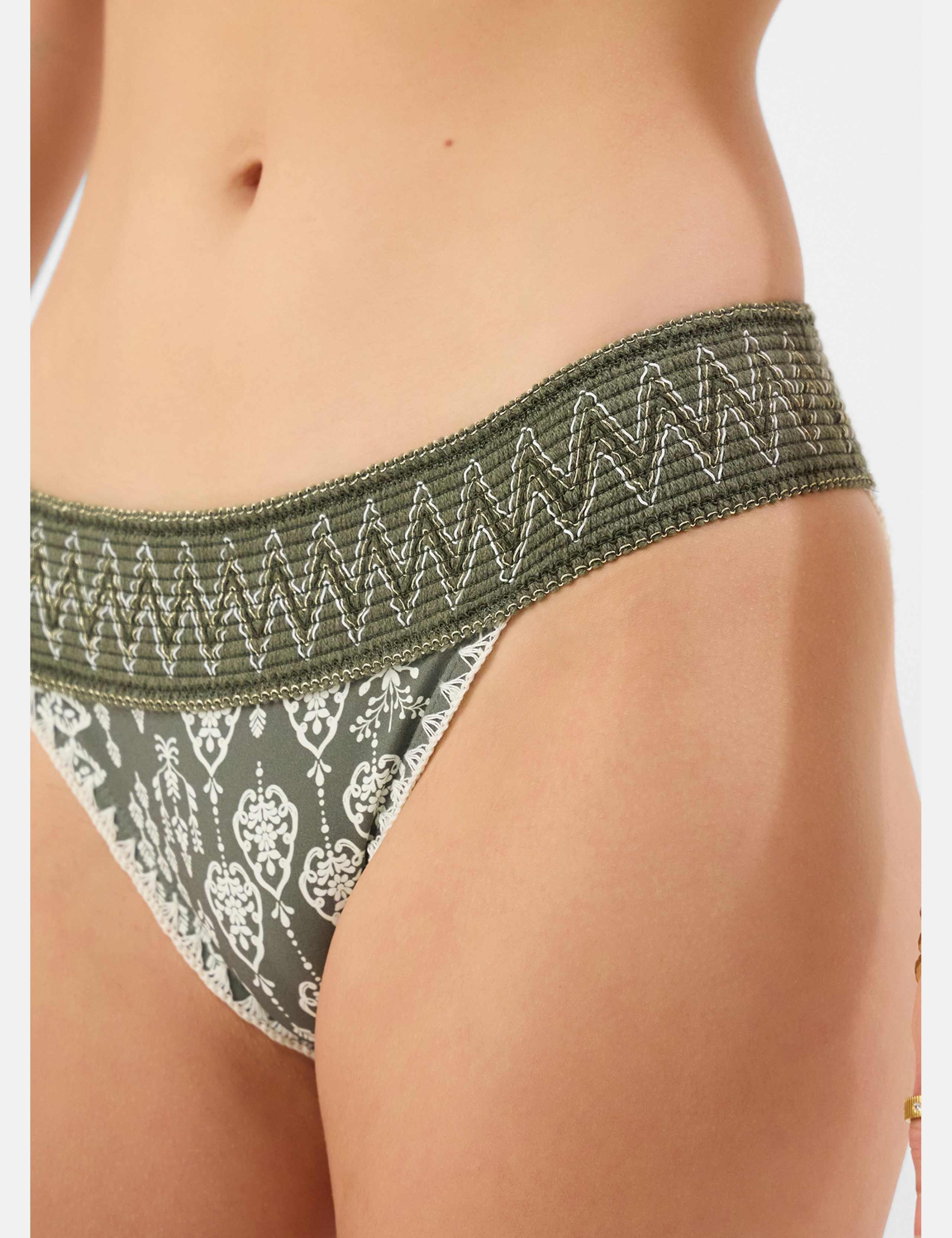 Floral Band High Leg Bikini Bottoms 3 of 4