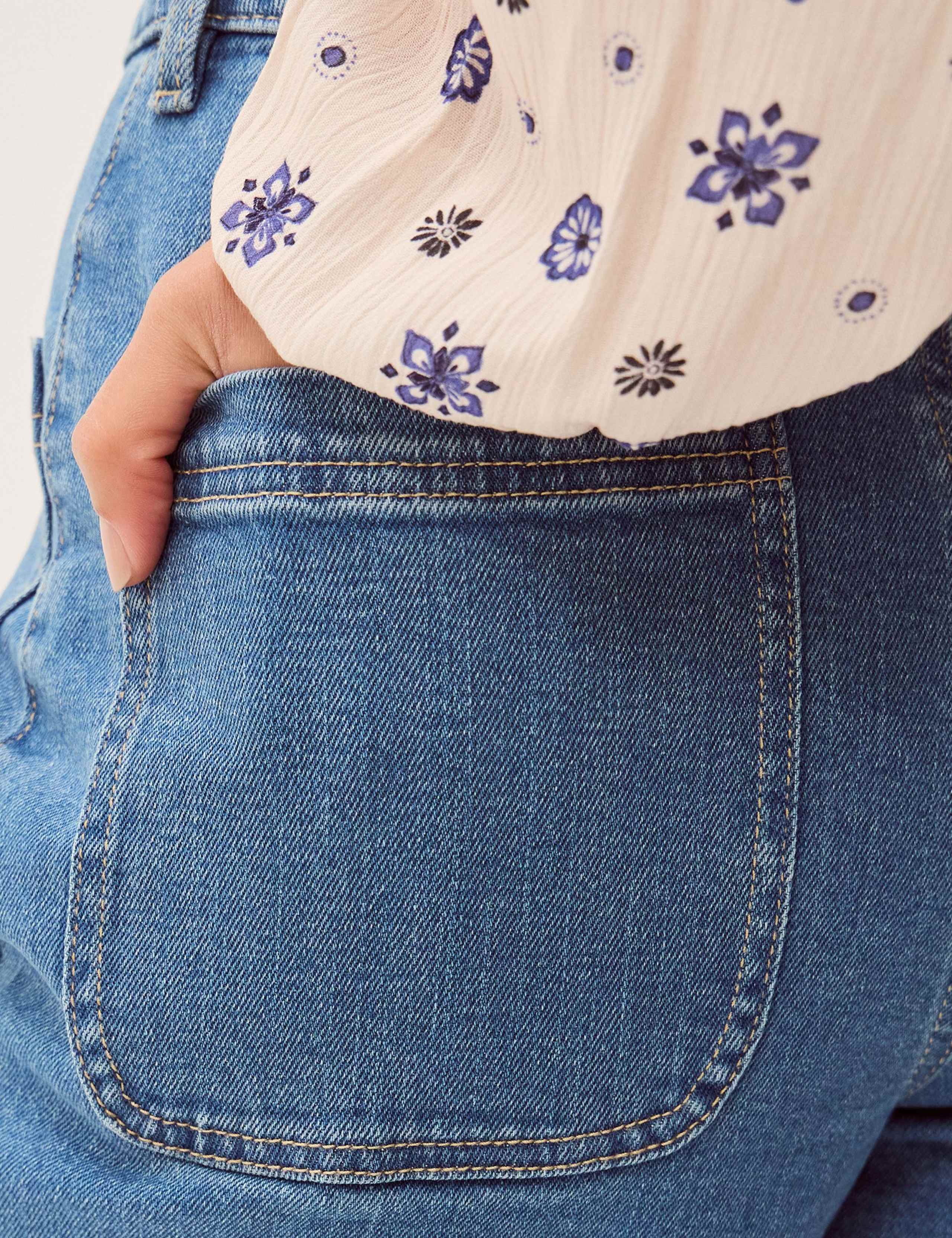 High Waisted Wide Leg Cropped Jeans 3 of 5