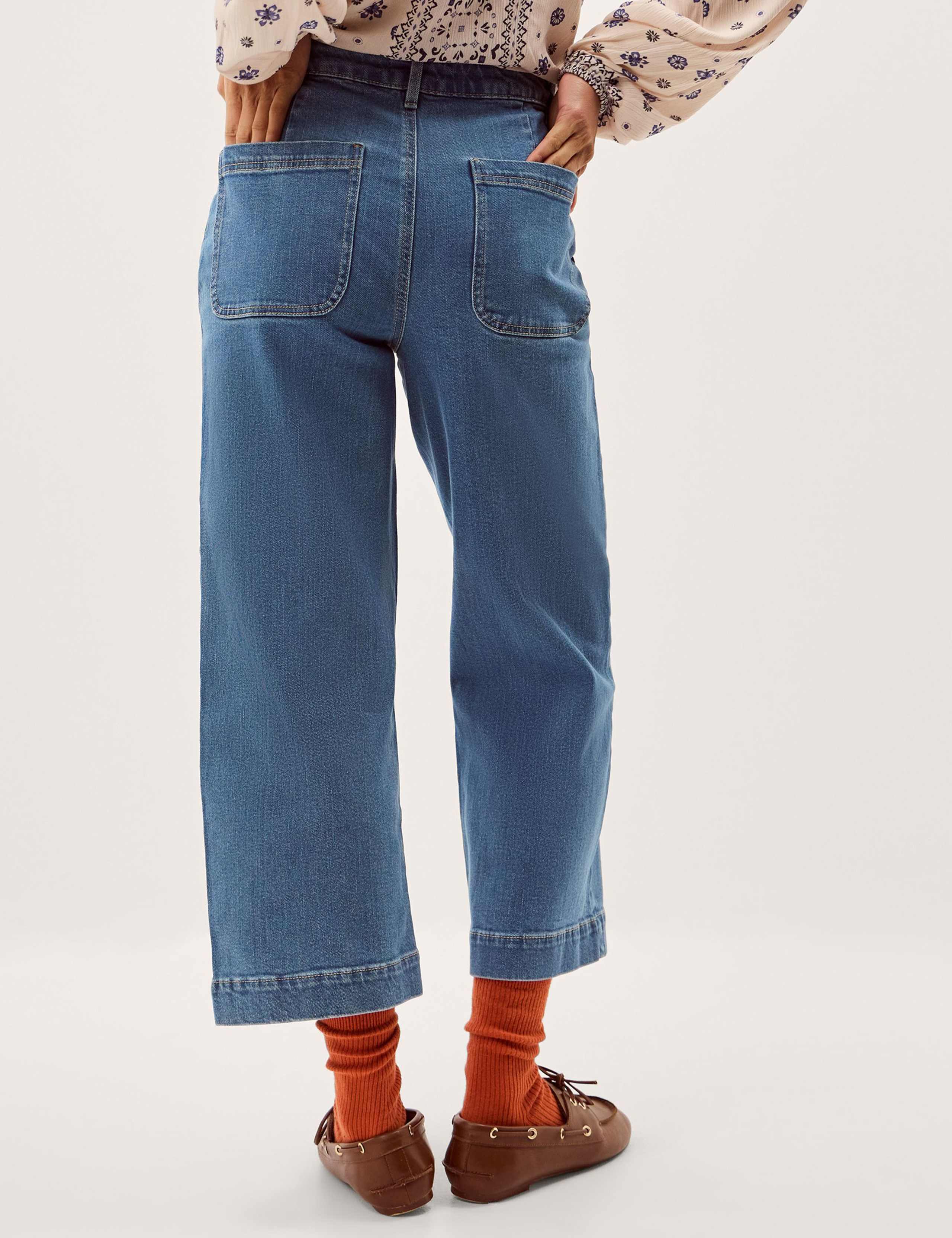 High Waisted Wide Leg Cropped Jeans 4 of 5