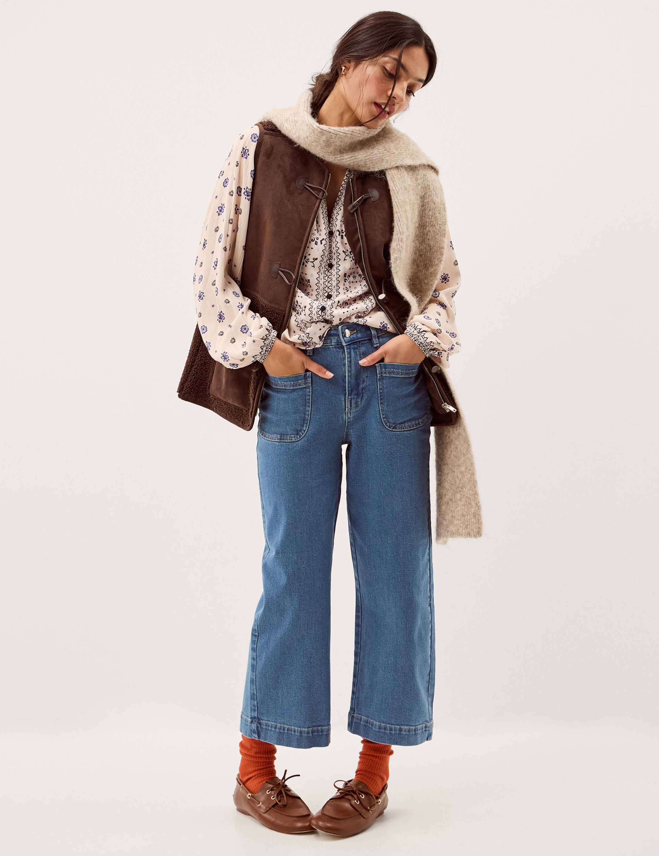 High Waisted Wide Leg Cropped Jeans 5 of 5