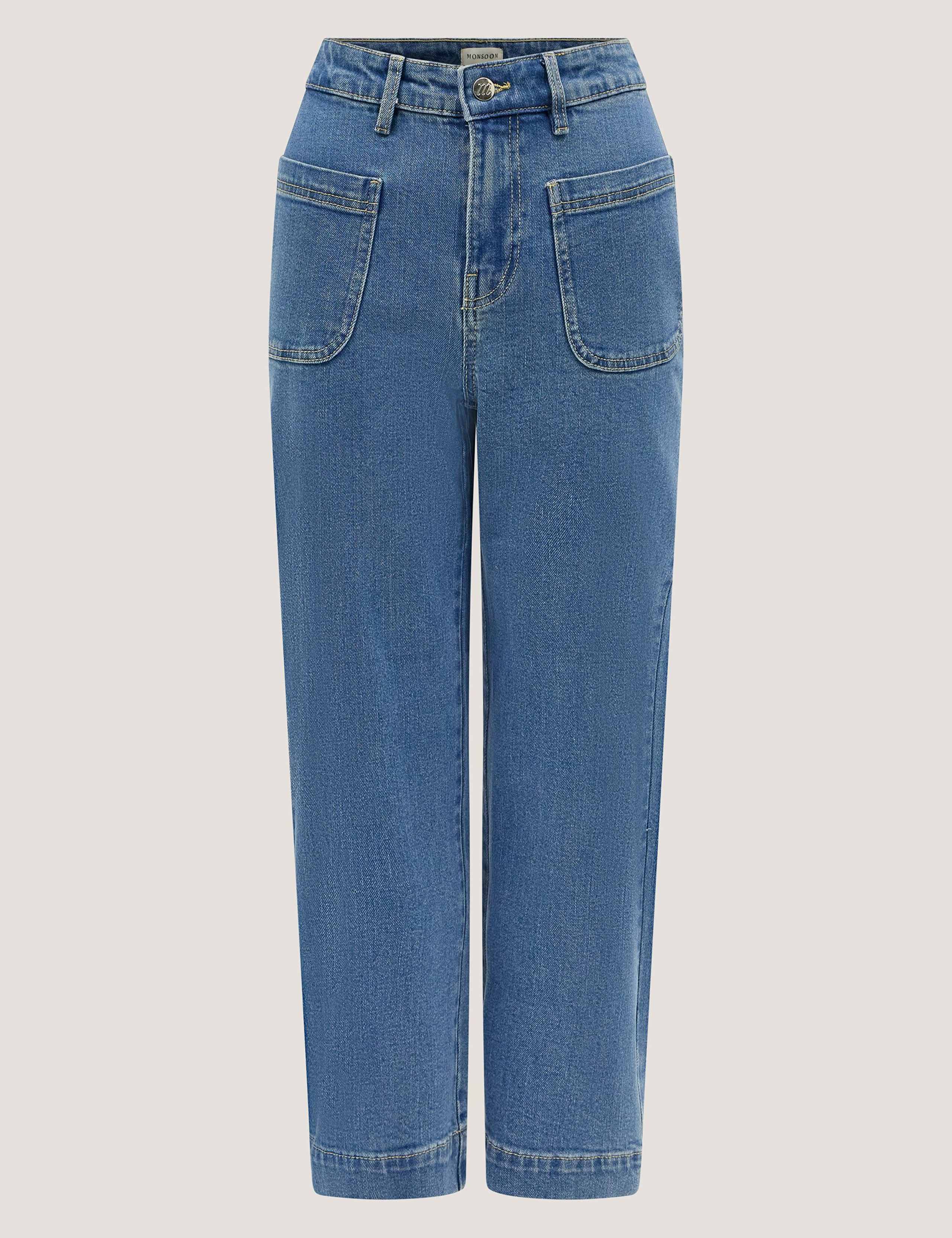 High Waisted Wide Leg Cropped Jeans 2 of 5