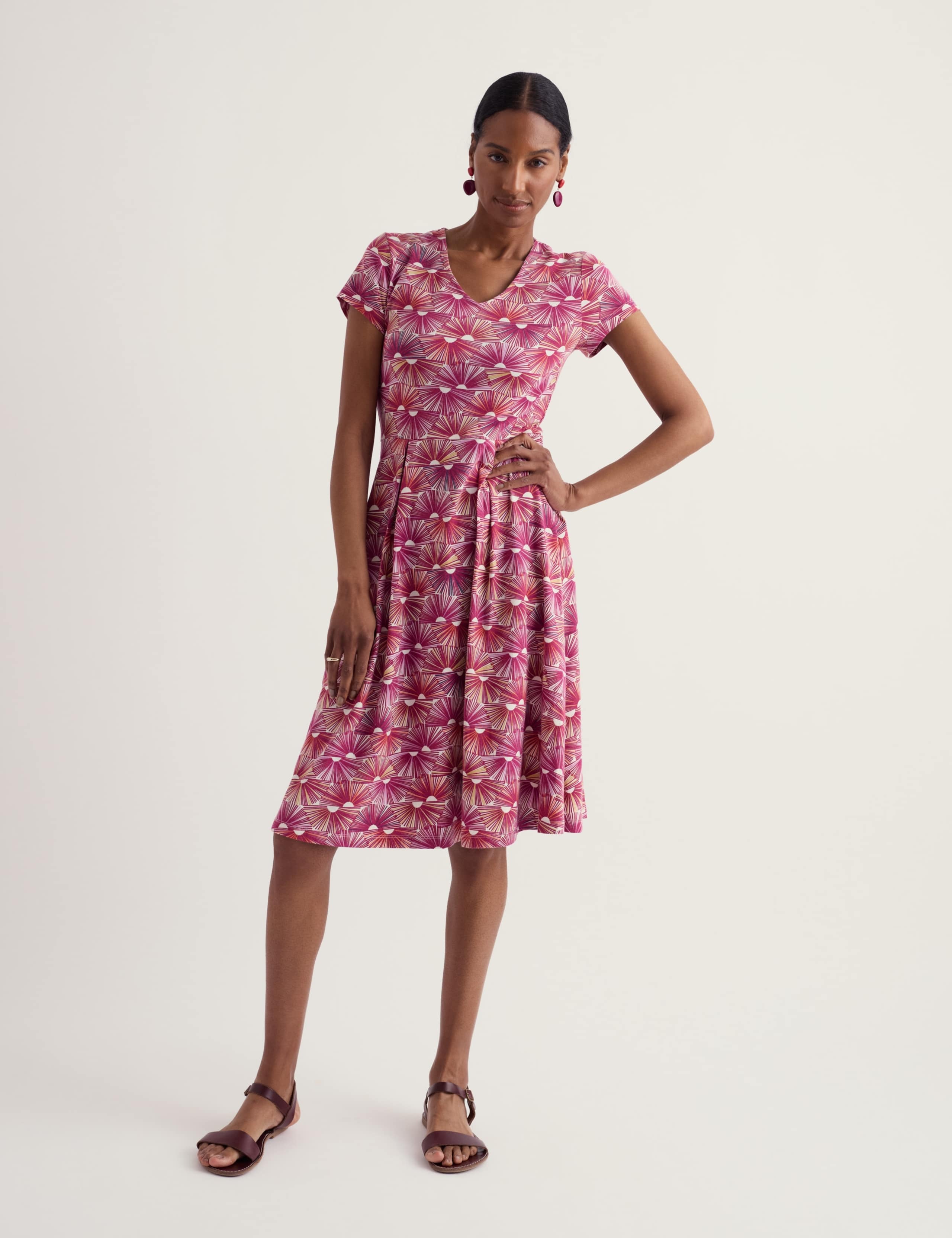Cotton Rich Jersey Printed Skater Dress 3 of 6