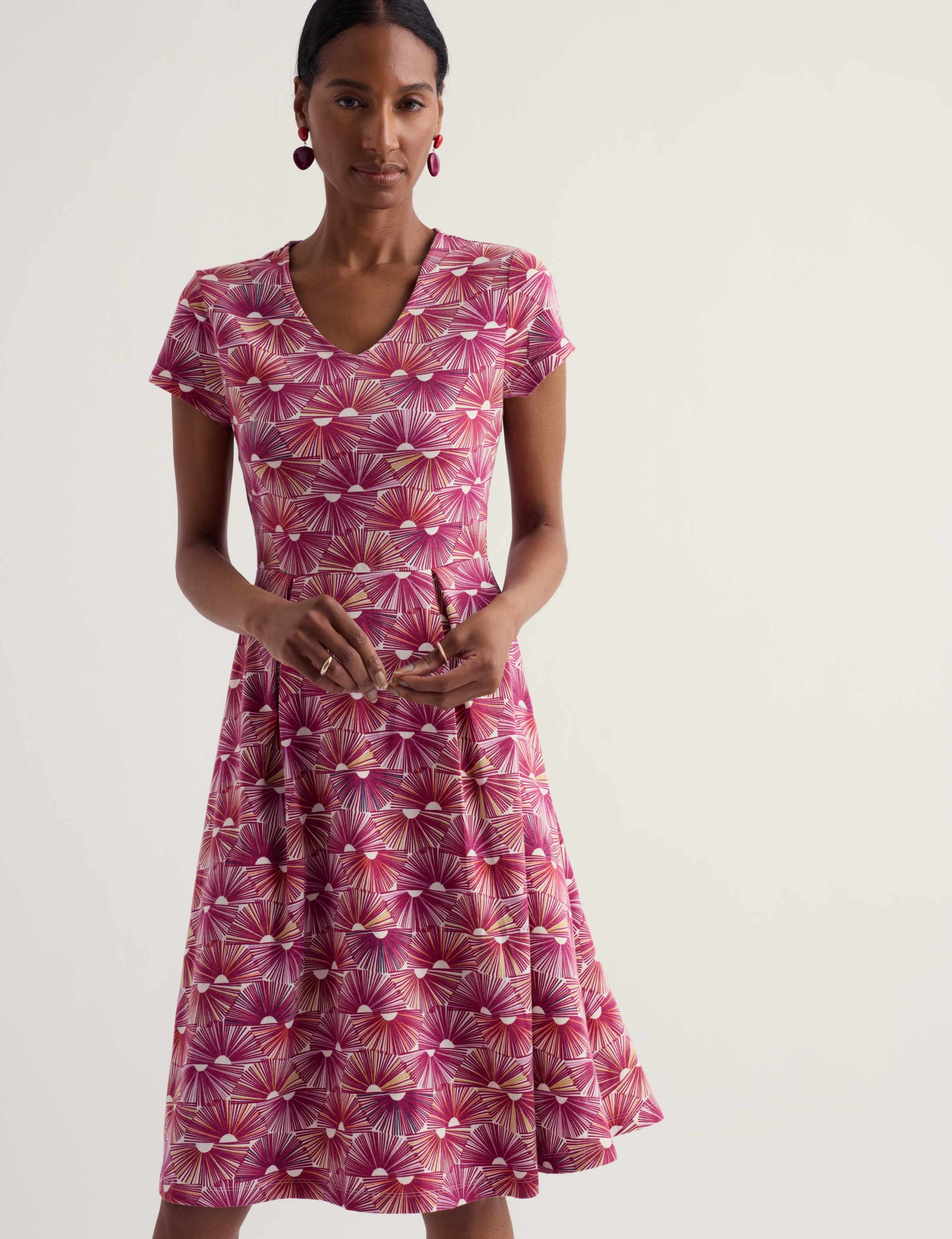 Cotton Rich Jersey Printed Skater Dress 4 of 6