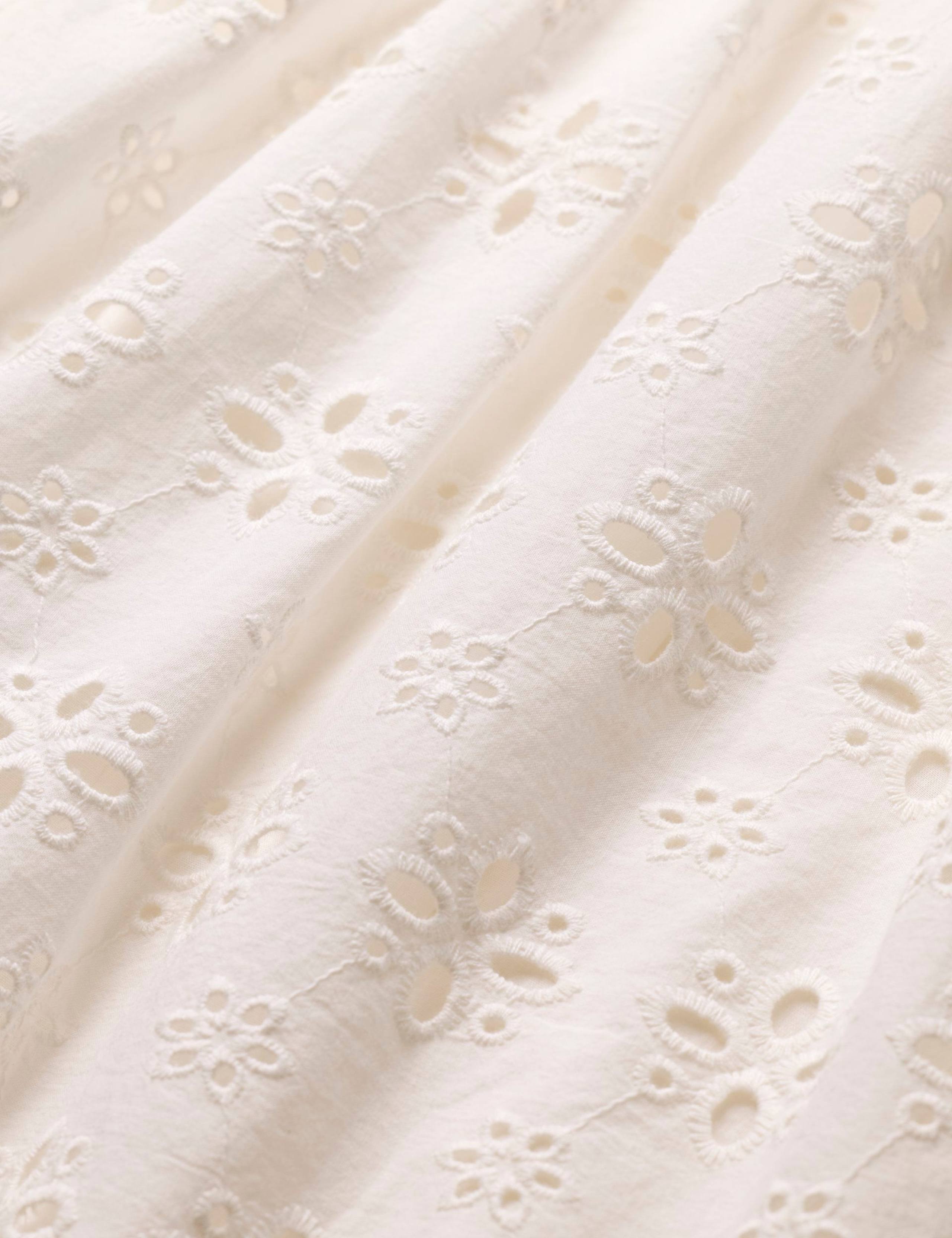 Pure Cotton Broderie Midi Tiered Skirt 5 of 7