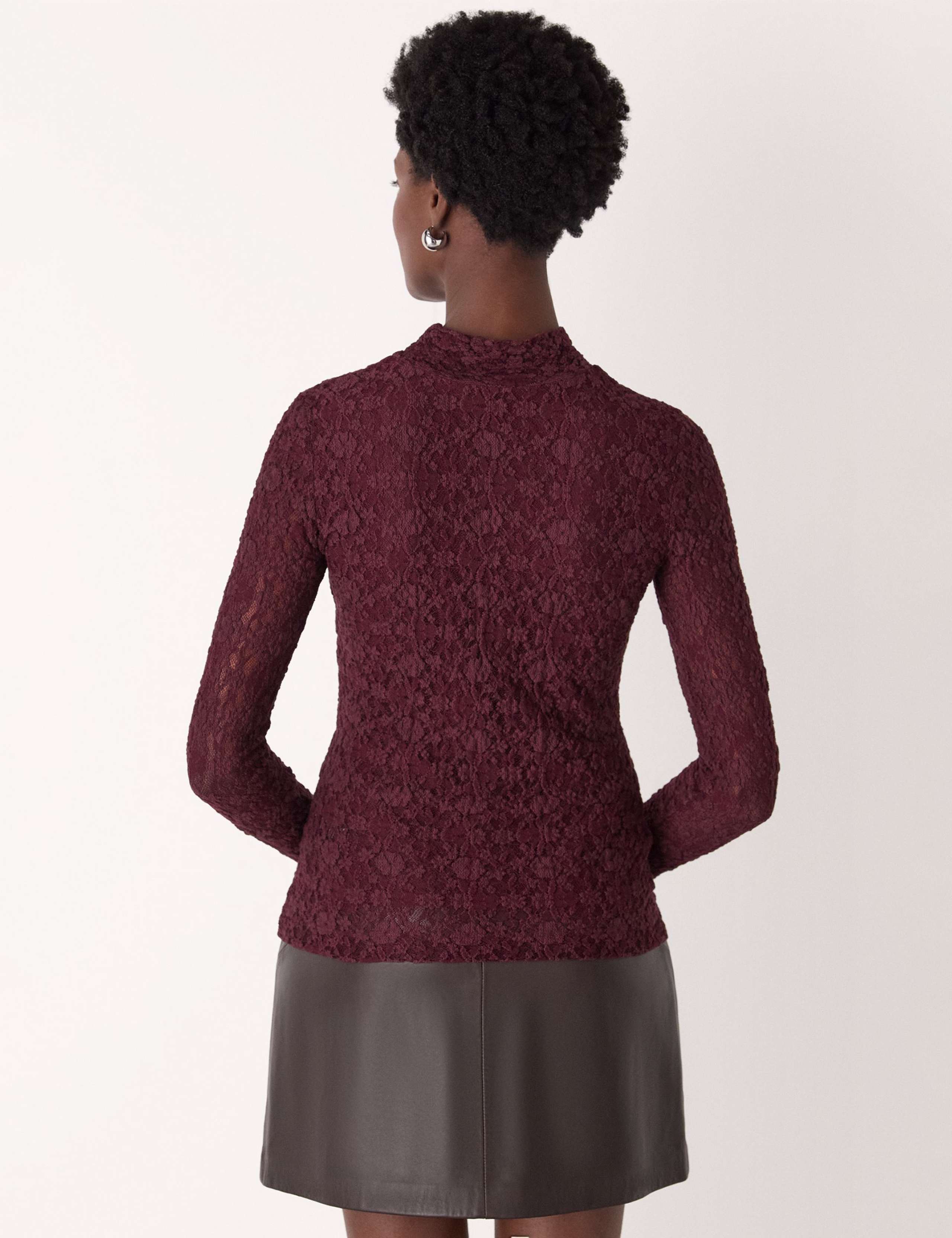 Cotton Blend Lace High Neck Top 4 of 4