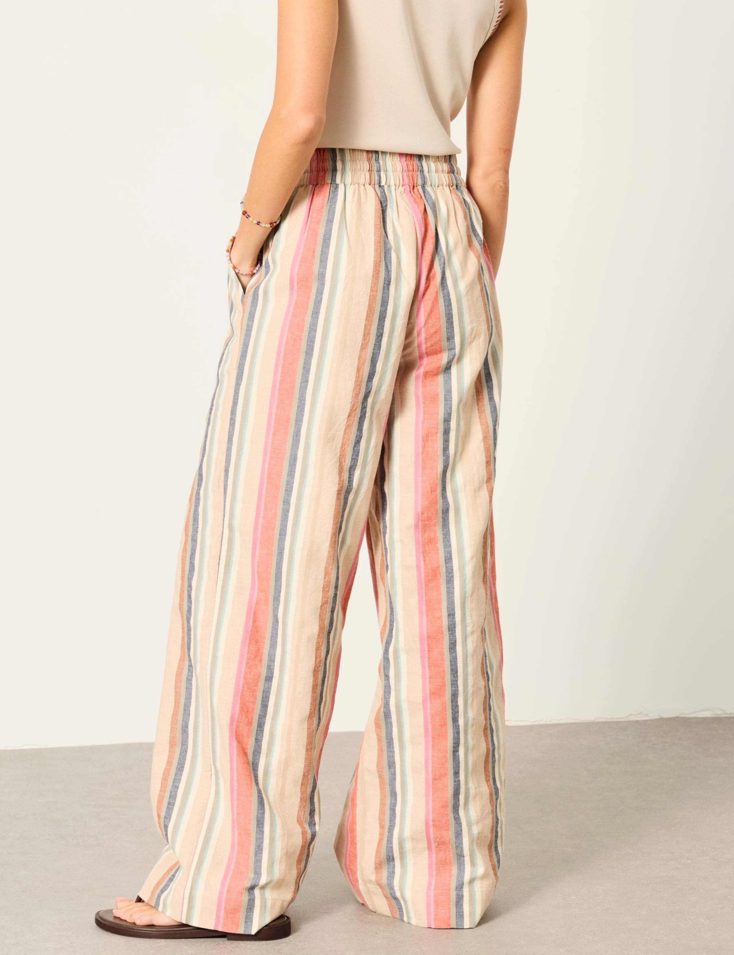 Striped Drawstring Wide Leg Trousers 4 of 6
