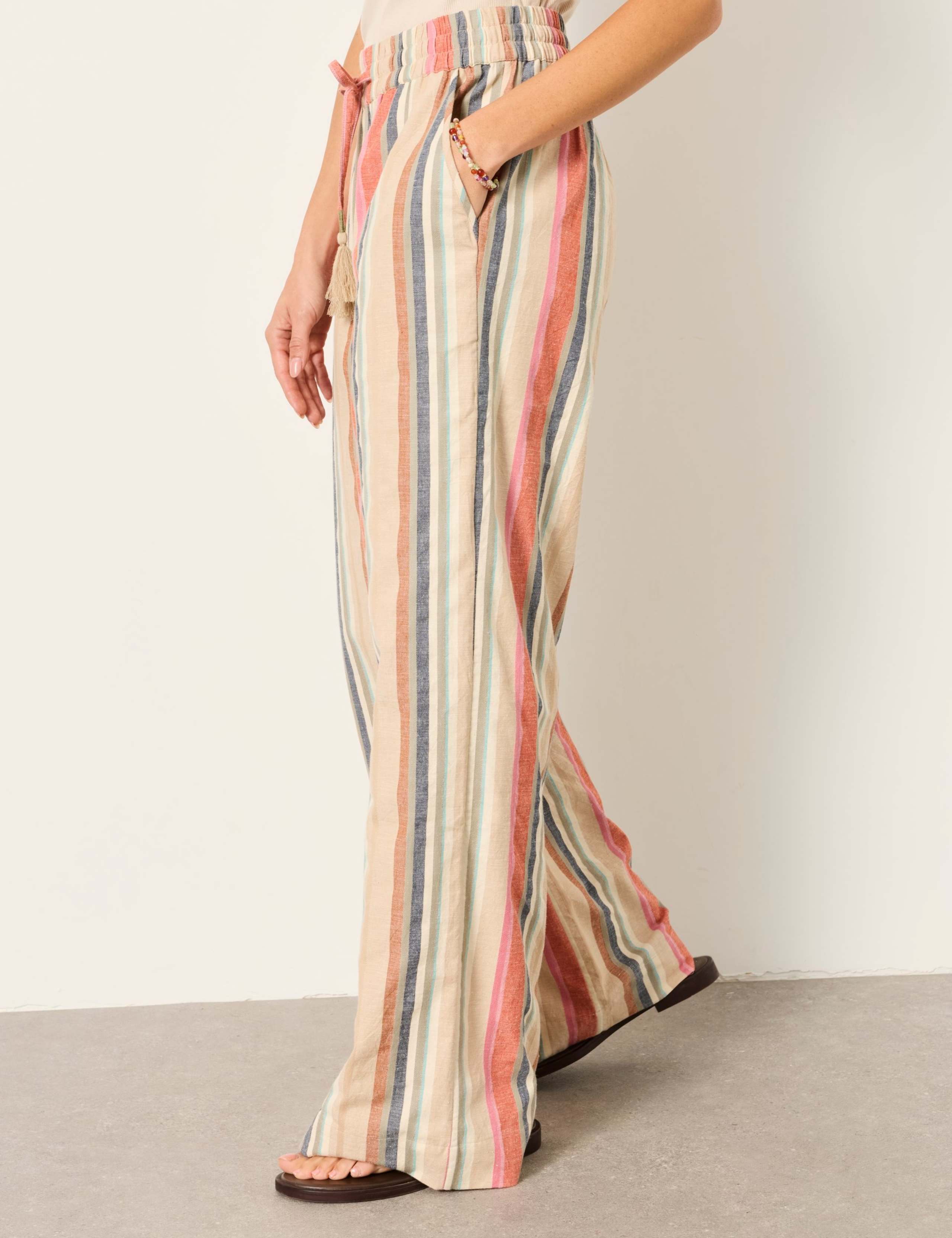 Striped Drawstring Wide Leg Trousers 5 of 6