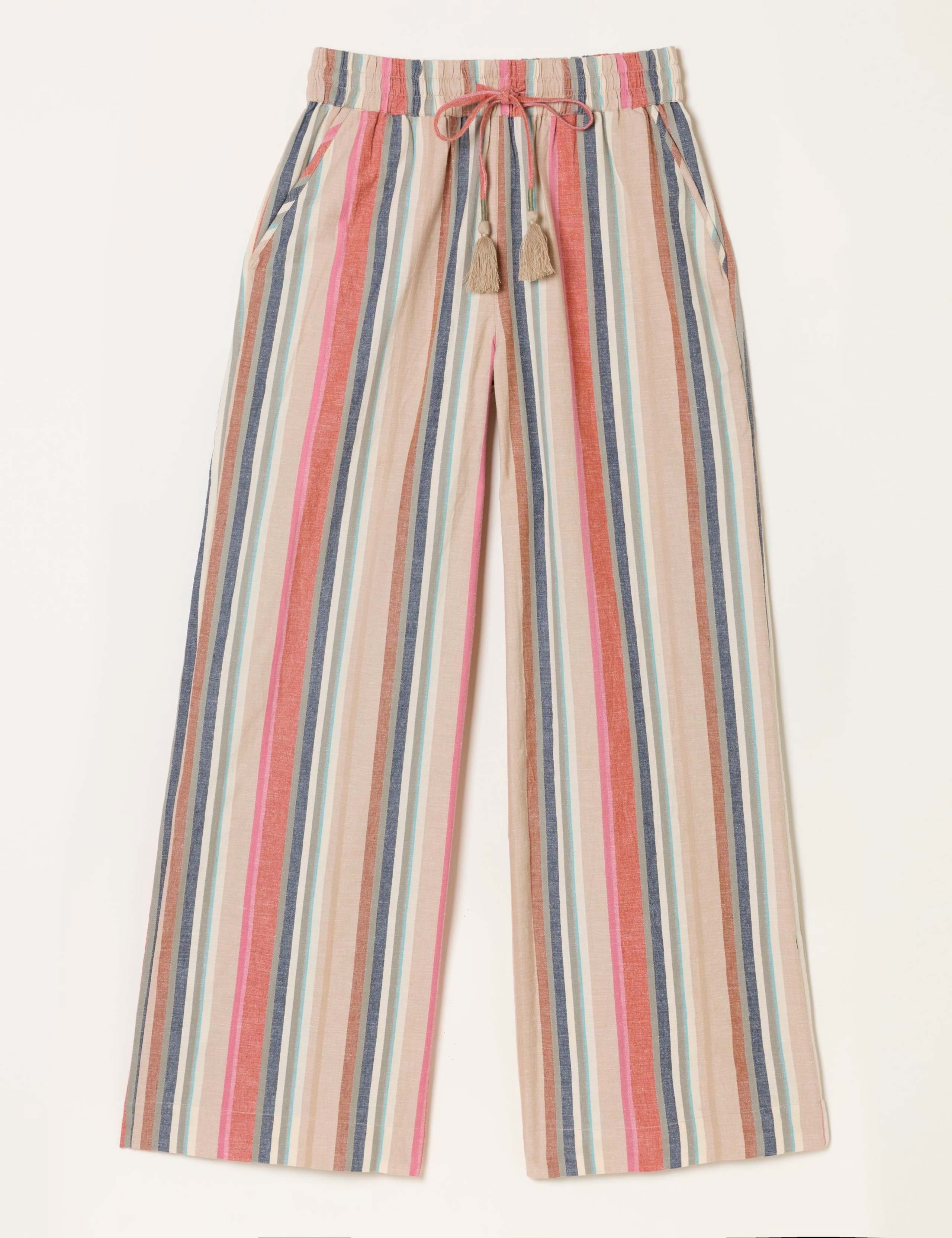Striped Drawstring Wide Leg Trousers 2 of 6