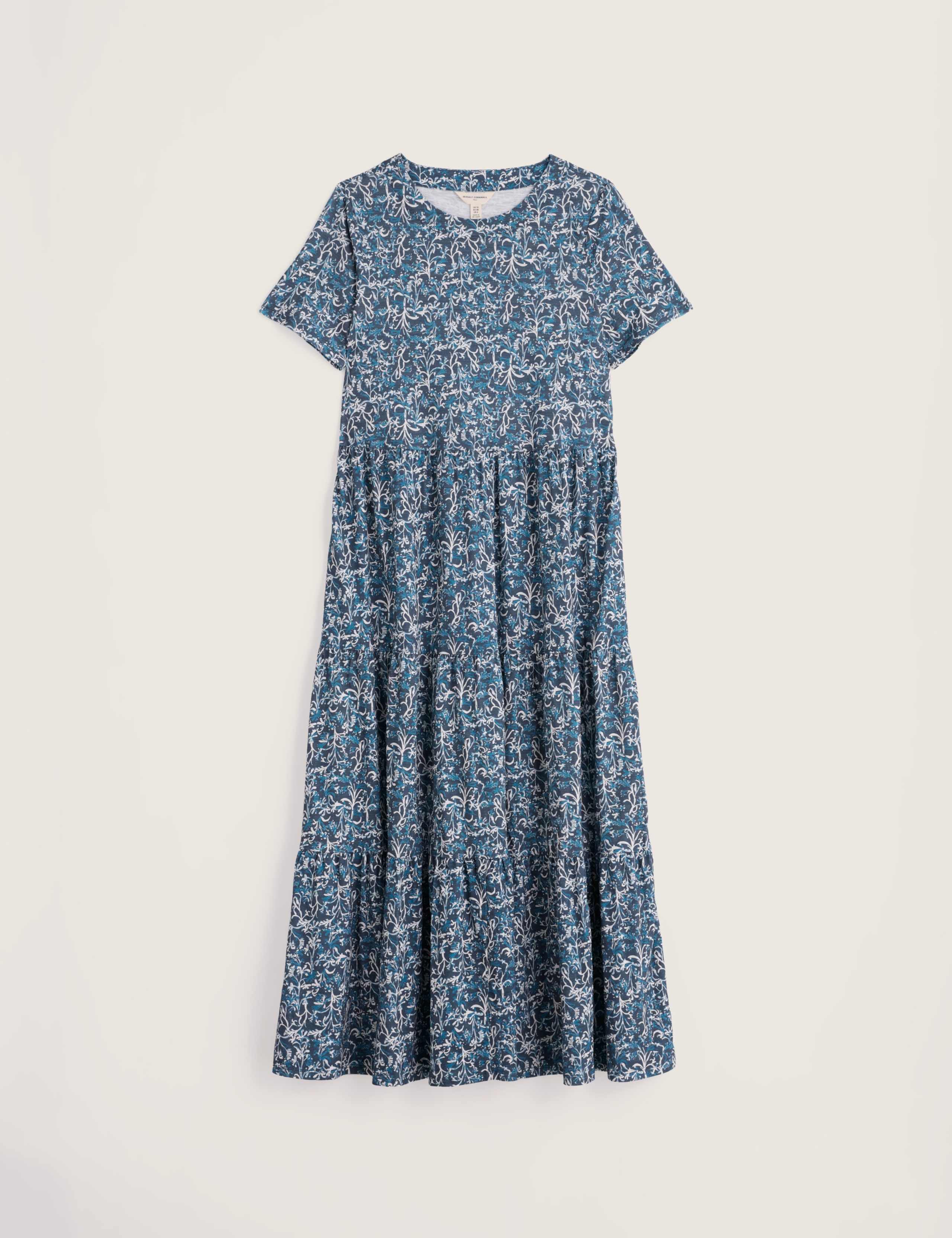 Pure Cotton Jersey Printed Midi Dress 2 of 5