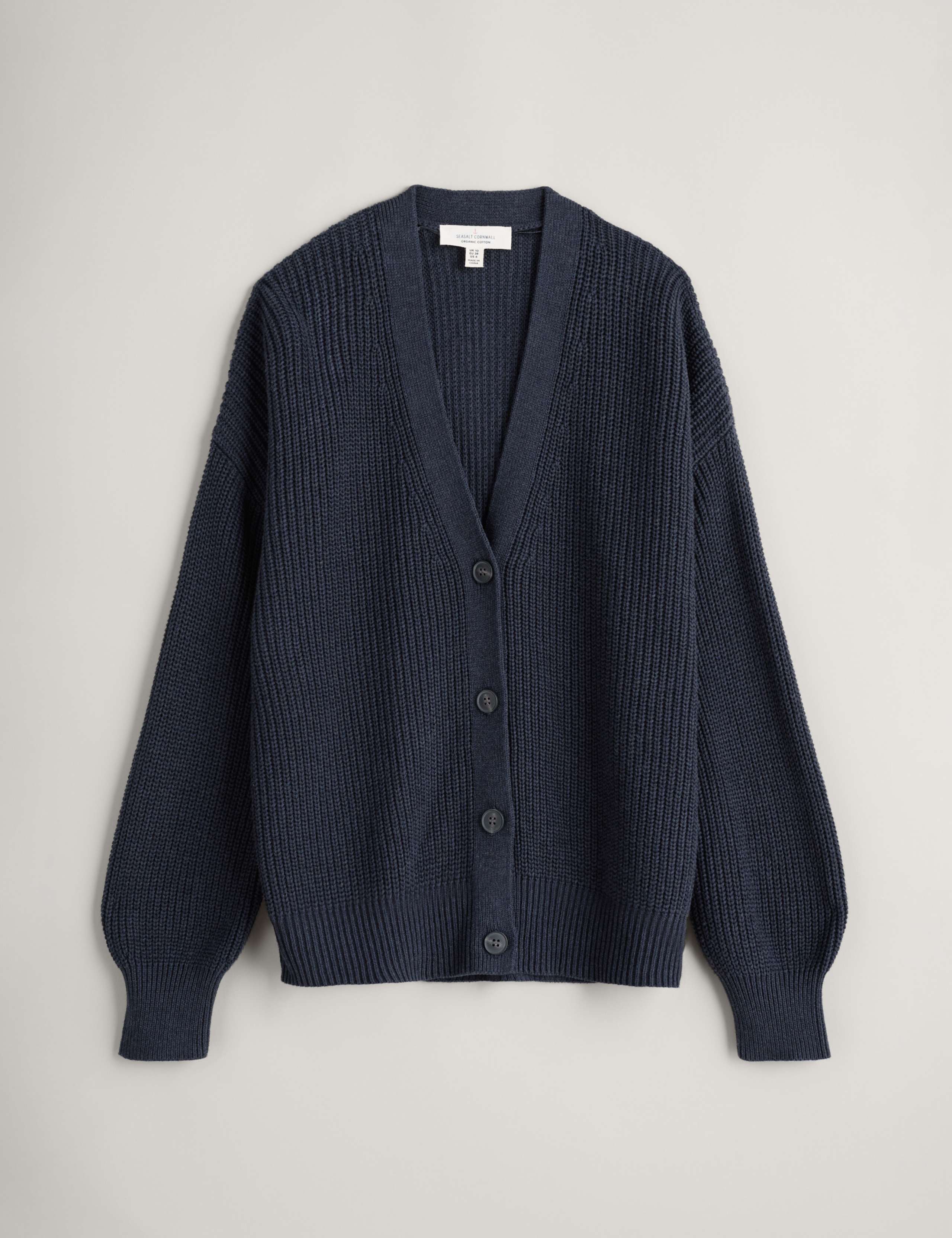 Pure Cotton Ribbed V-Neck Cardigan | Seasalt Cornwall | M&S