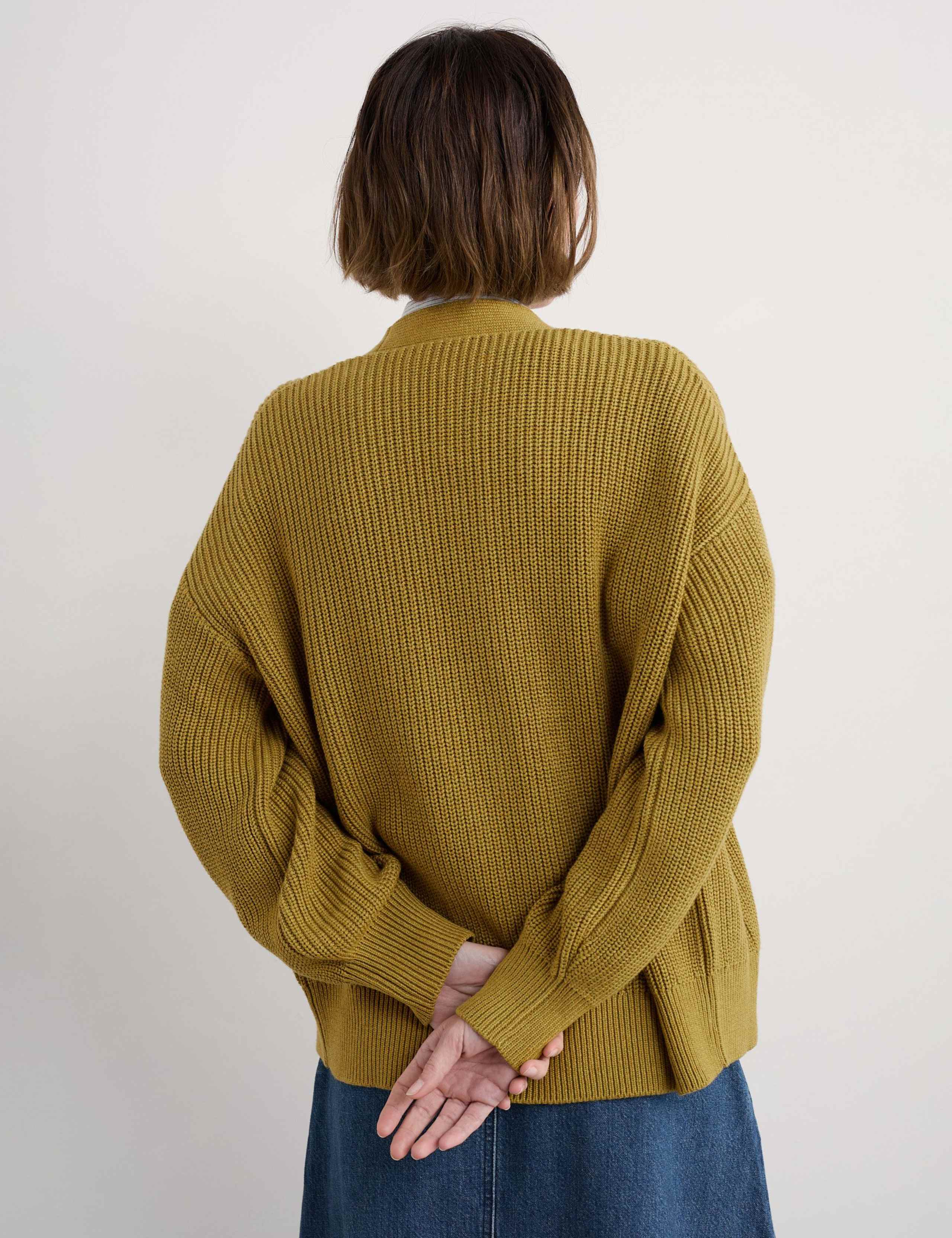 Pure Cotton Ribbed V-Neck Cardigan 3 of 5