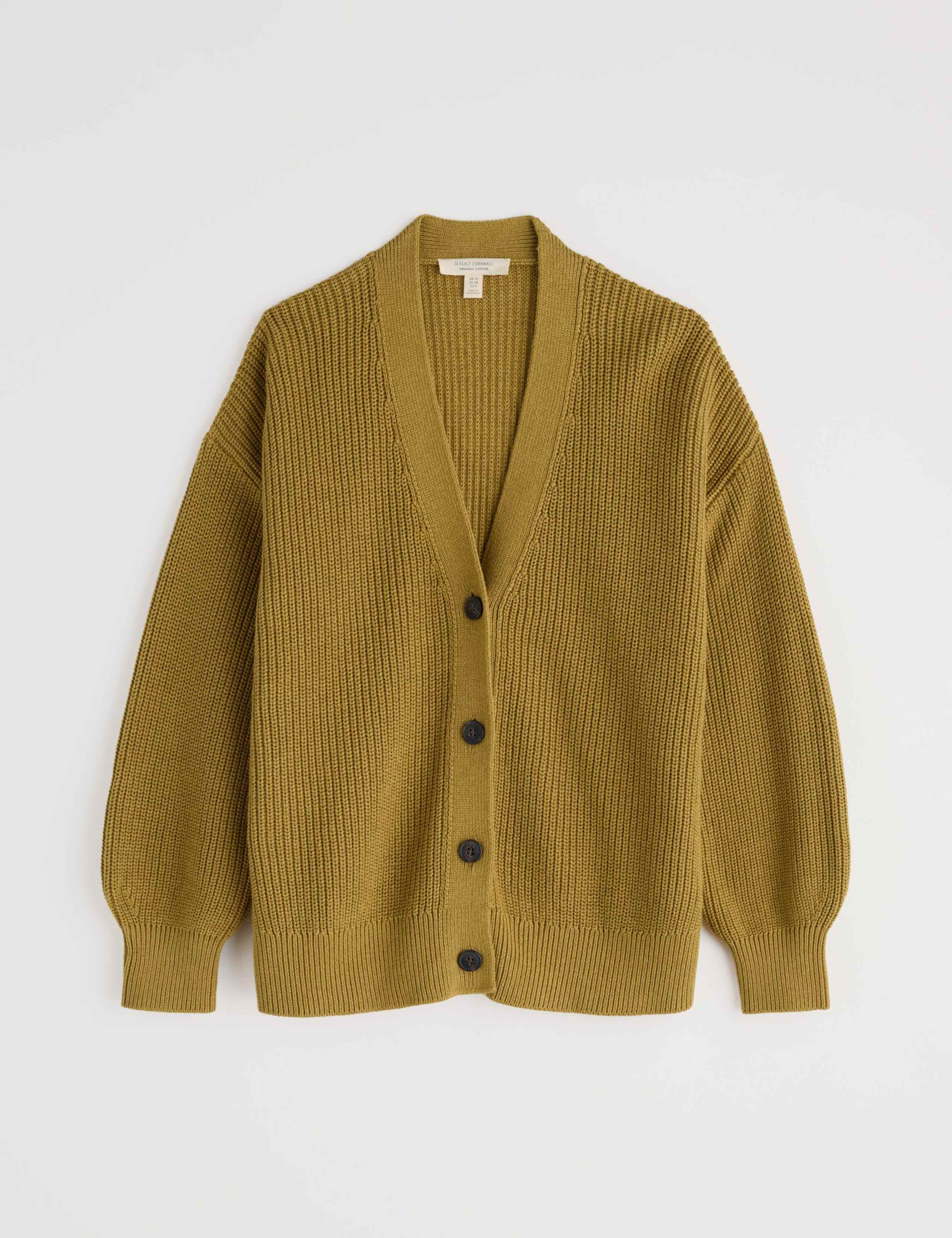 Pure Cotton Ribbed V-Neck Cardigan 2 of 5