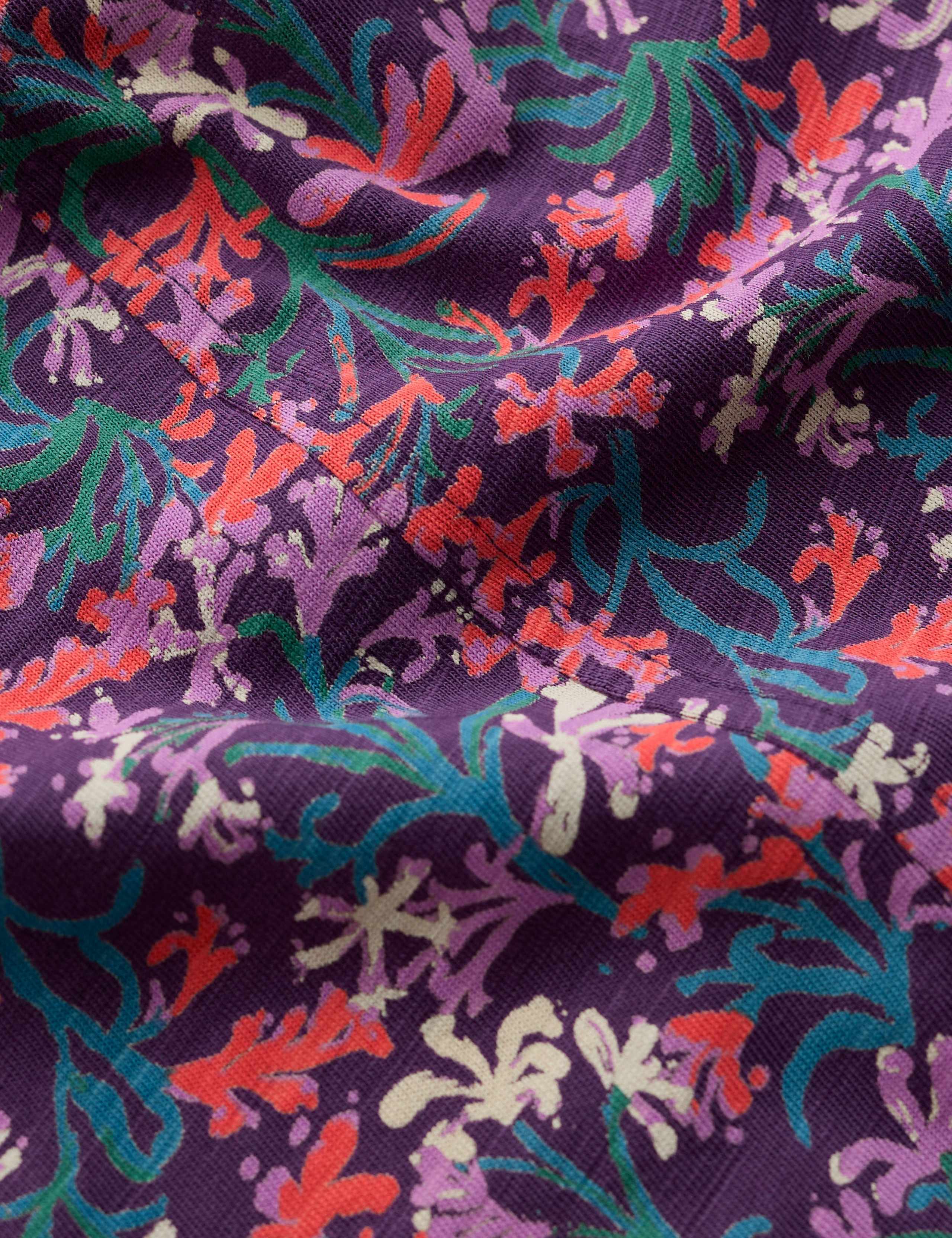 Pure Cotton Jersey Floral Midi Shift Dress 5 of 5
