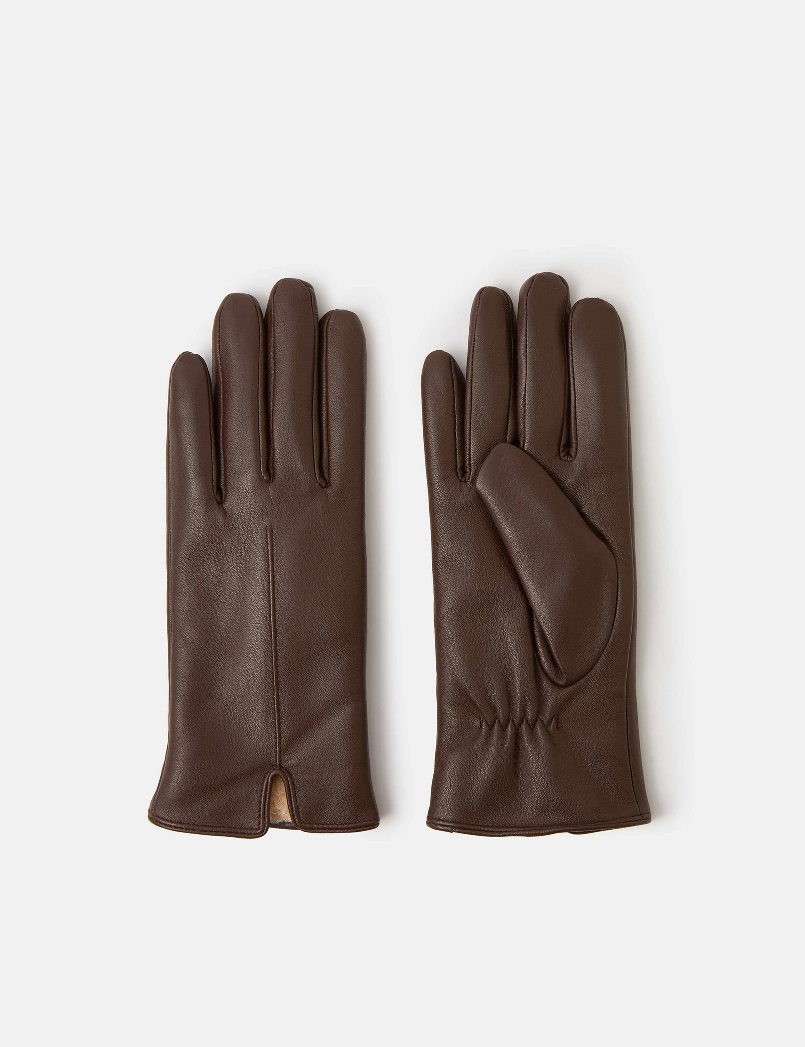 Leather Faux Fur Lined Gloves 1 of 2