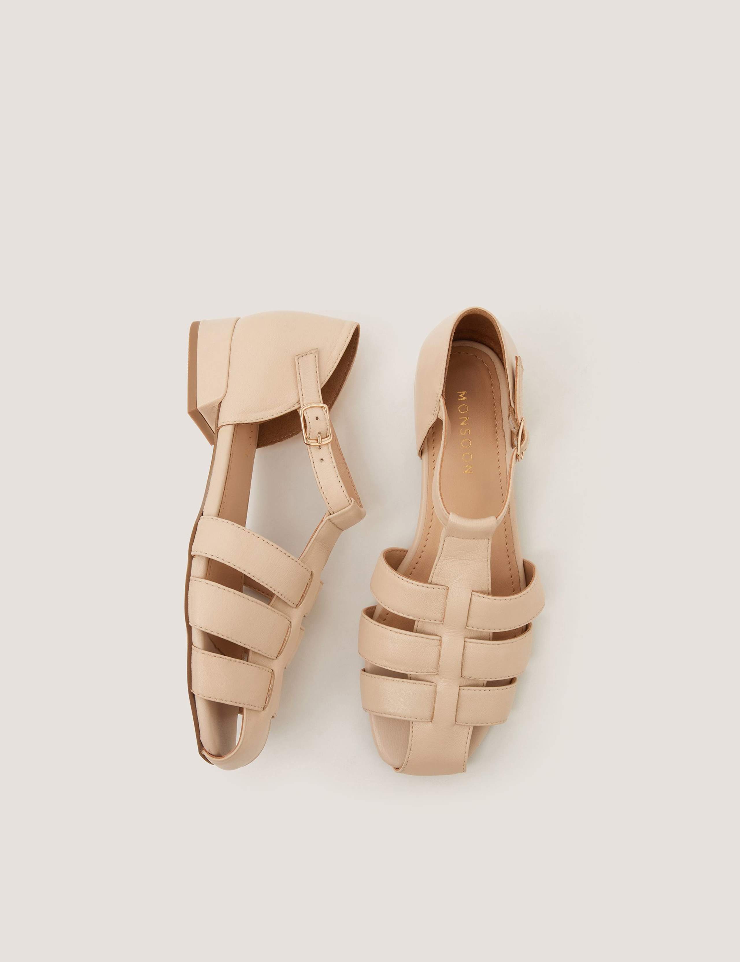 Leather Metallic Fisherman Sandals 2 of 3