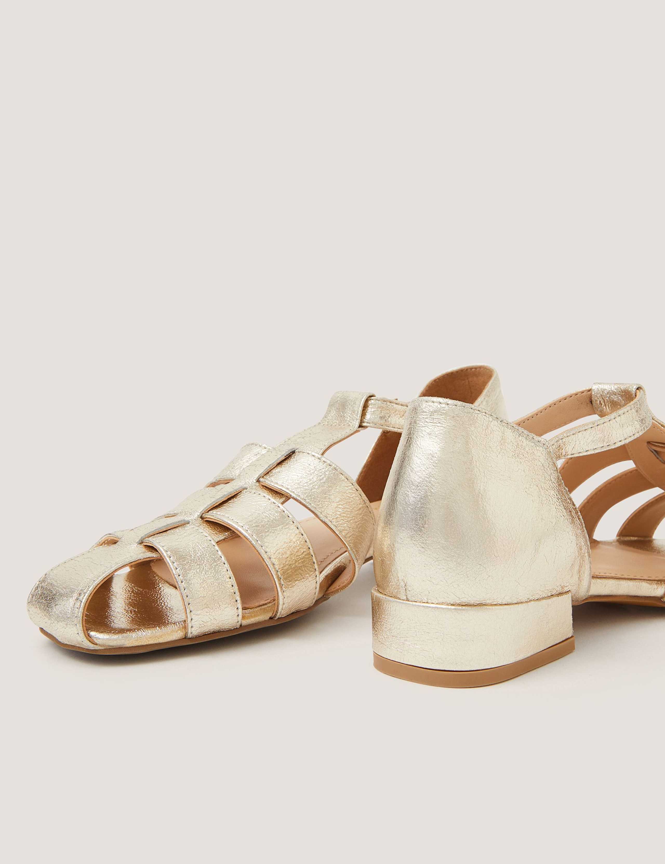 Leather Metallic Fisherman Sandals 3 of 3