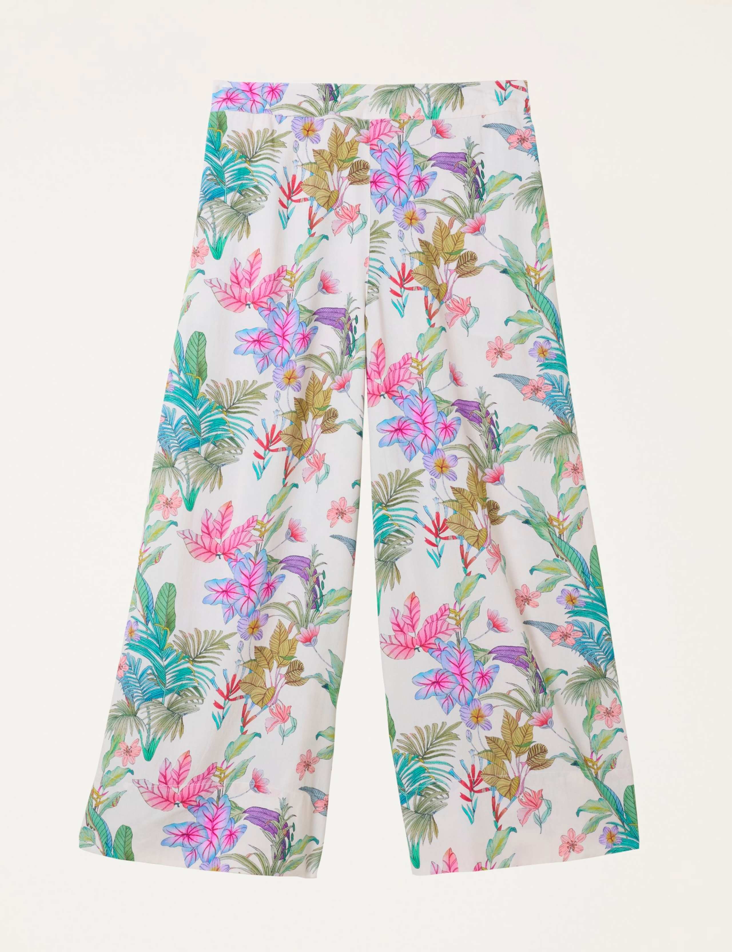 Floral Elasticated Waist Wide Leg Trousers 2 of 6
