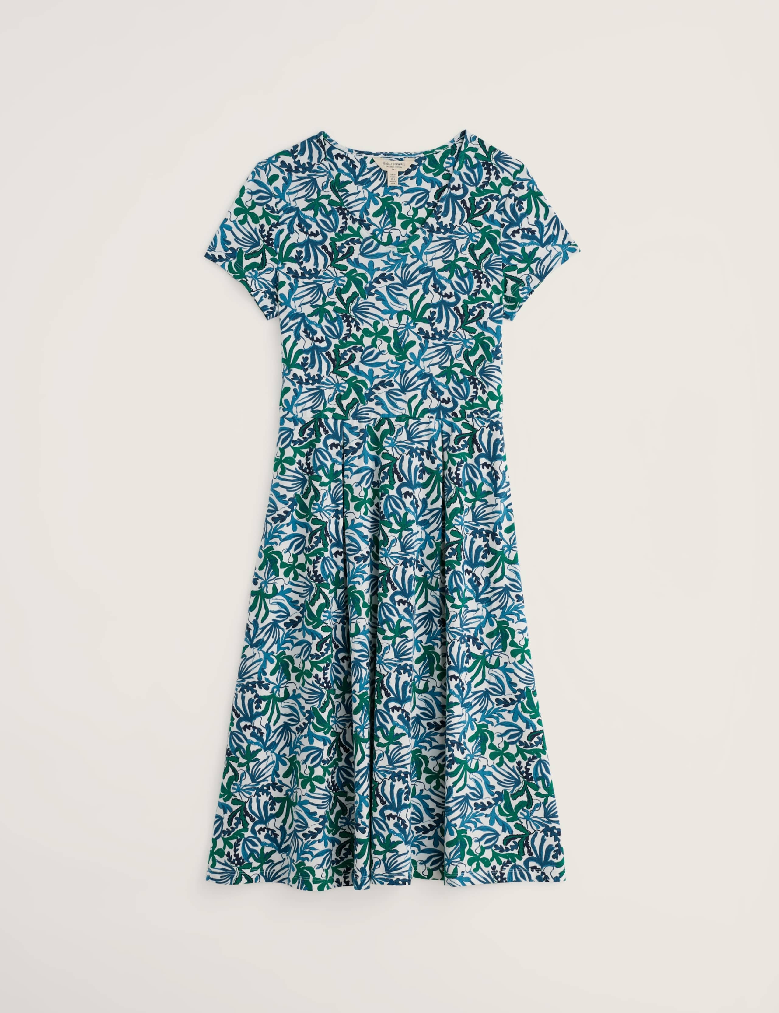 Cotton Rich Jersey Floral V-Neck Skater Dress 2 of 5