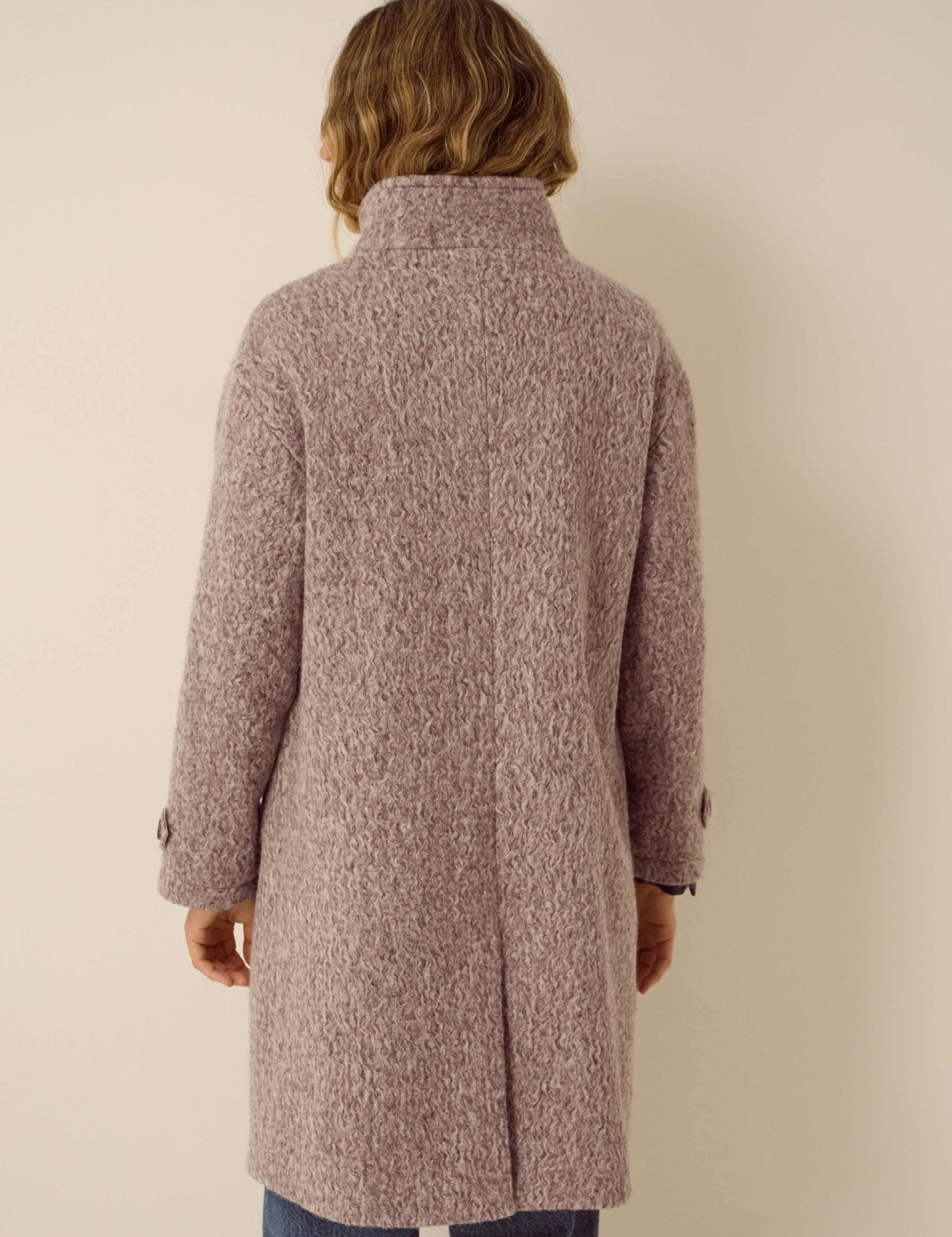 Textured Funnel Neck Coat 3 of 5