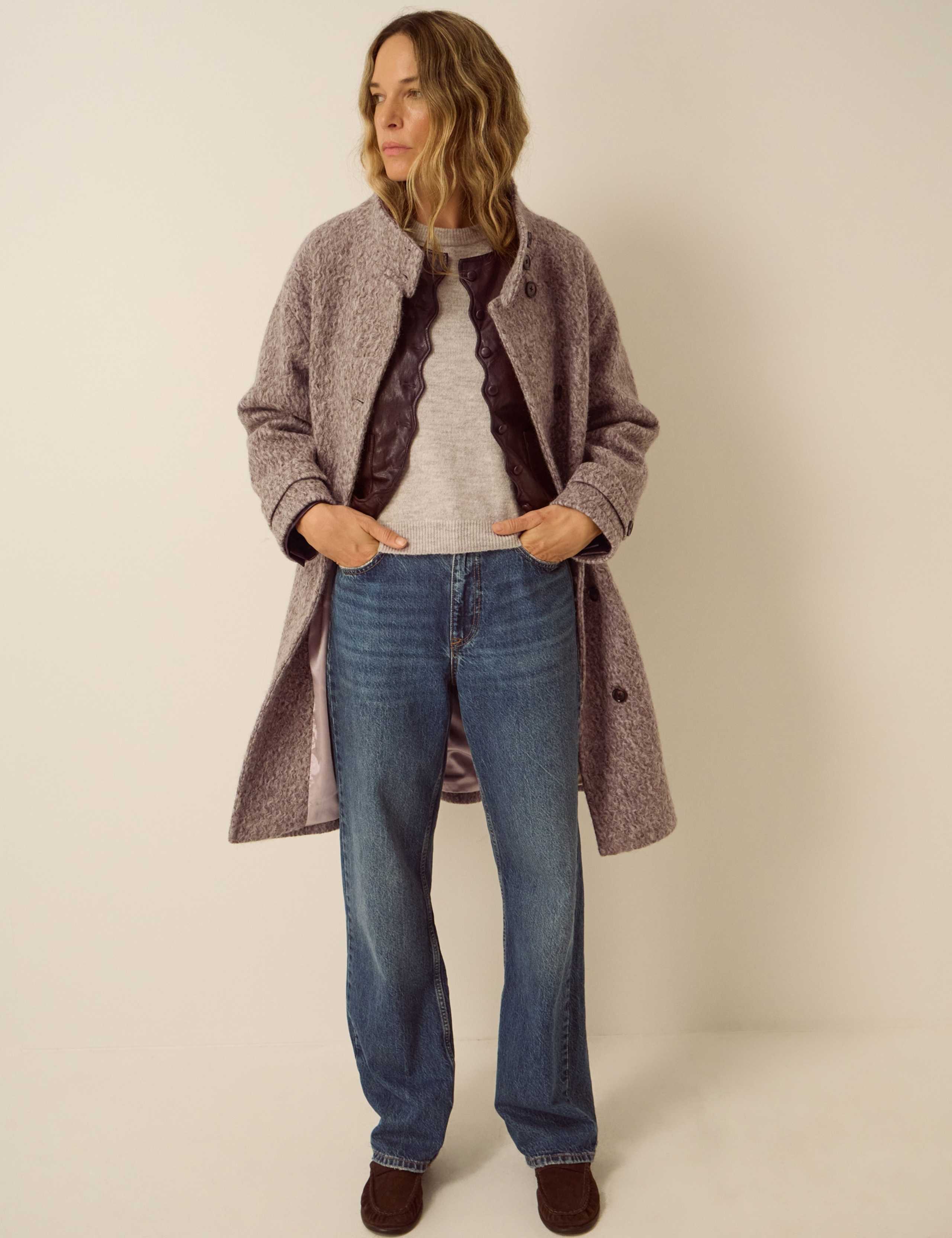 Textured Funnel Neck Coat 4 of 5
