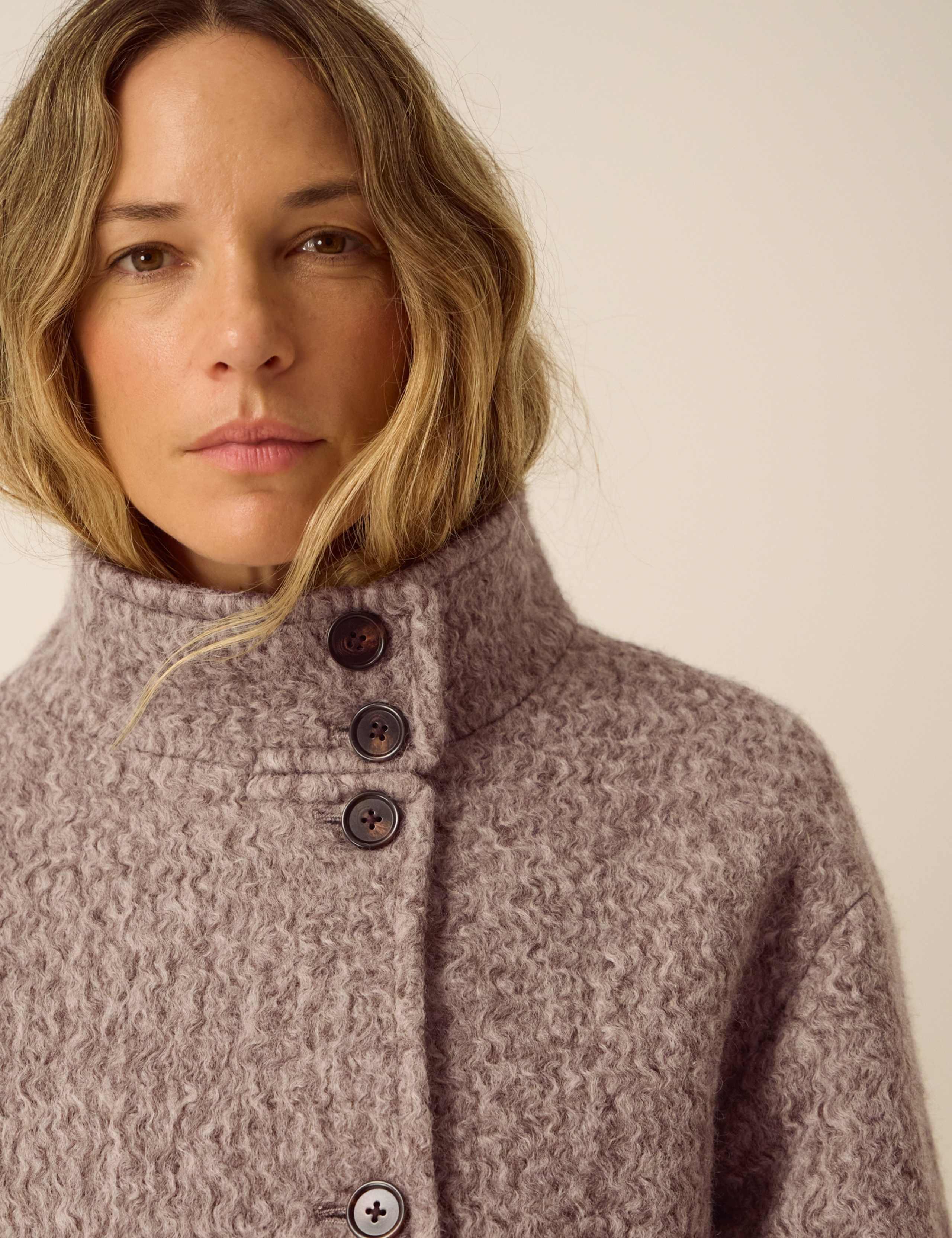 Textured Funnel Neck Coat 5 of 5