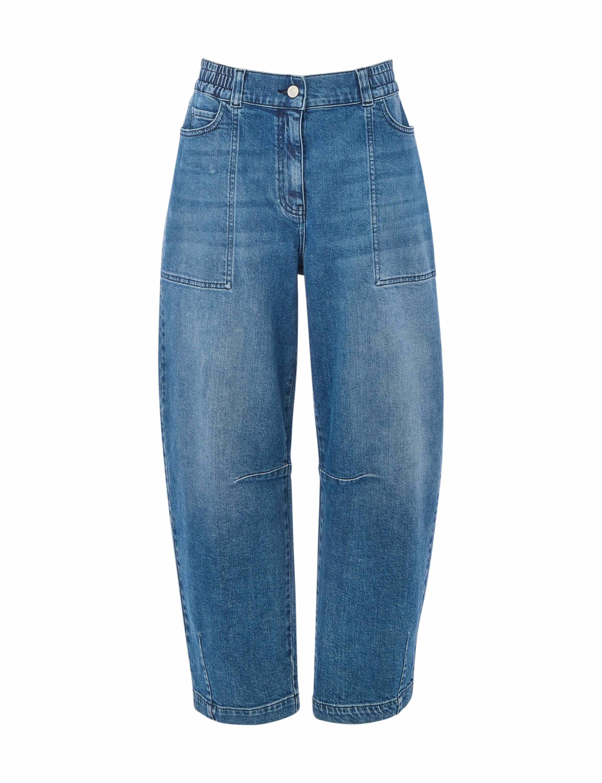 Petite Elasticated High Waisted Barrel Jeans 2 of 4